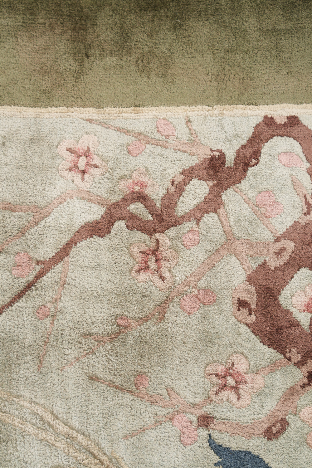 Vintage Silk Chinese Pictorial Rug 3'10" x 2'