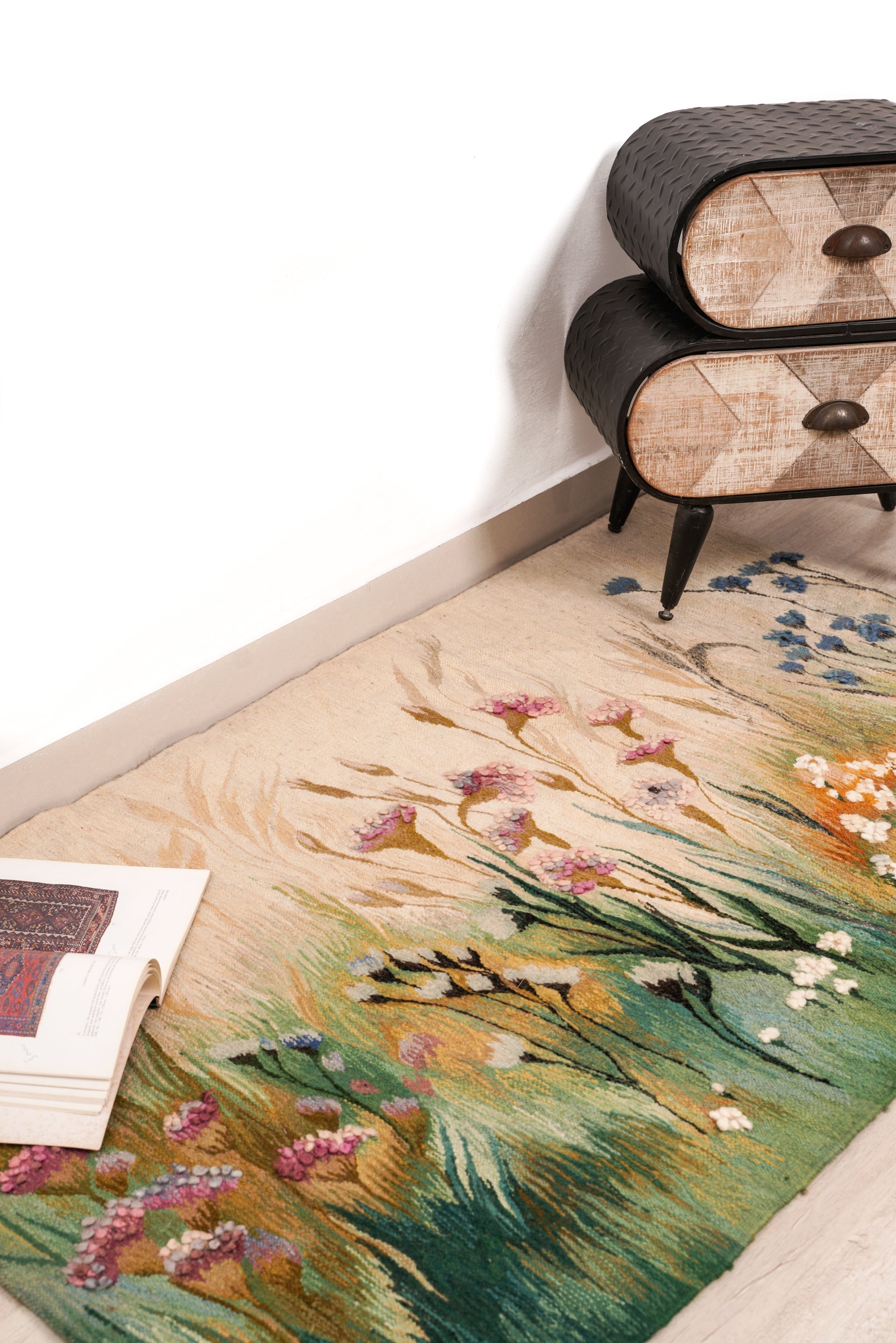 Vintage Polish floral Tapestry 4'7" x 3'