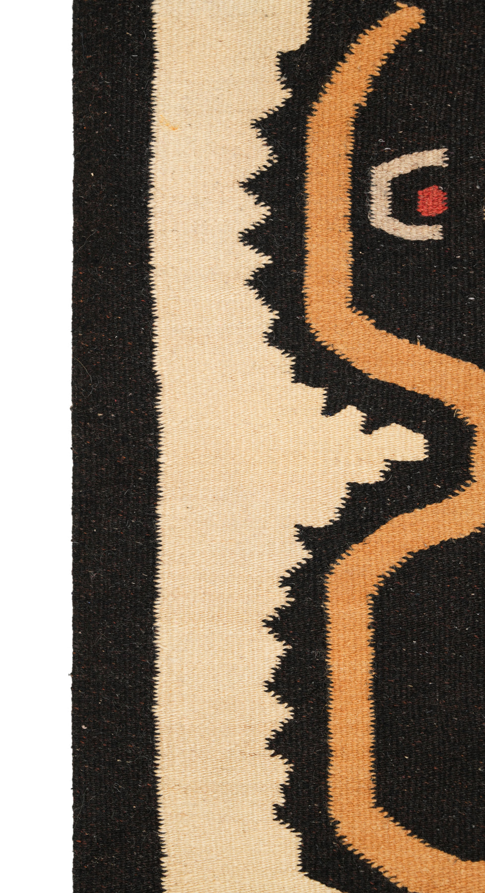 Vintage Aztec Mayan Serpent Kilim 5'1" x 2'6"