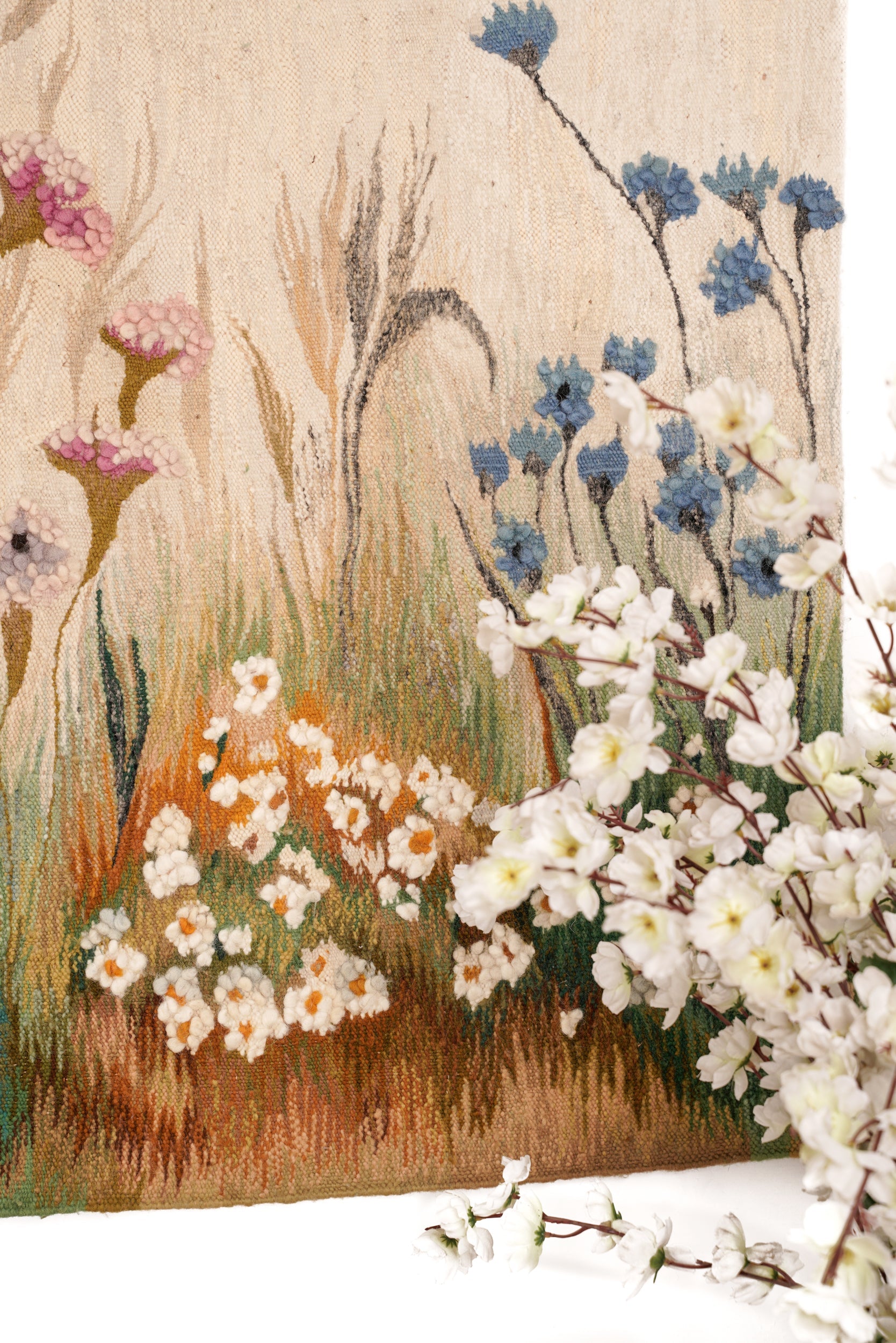 Vintage Polish floral Tapestry 4'7" x 3'