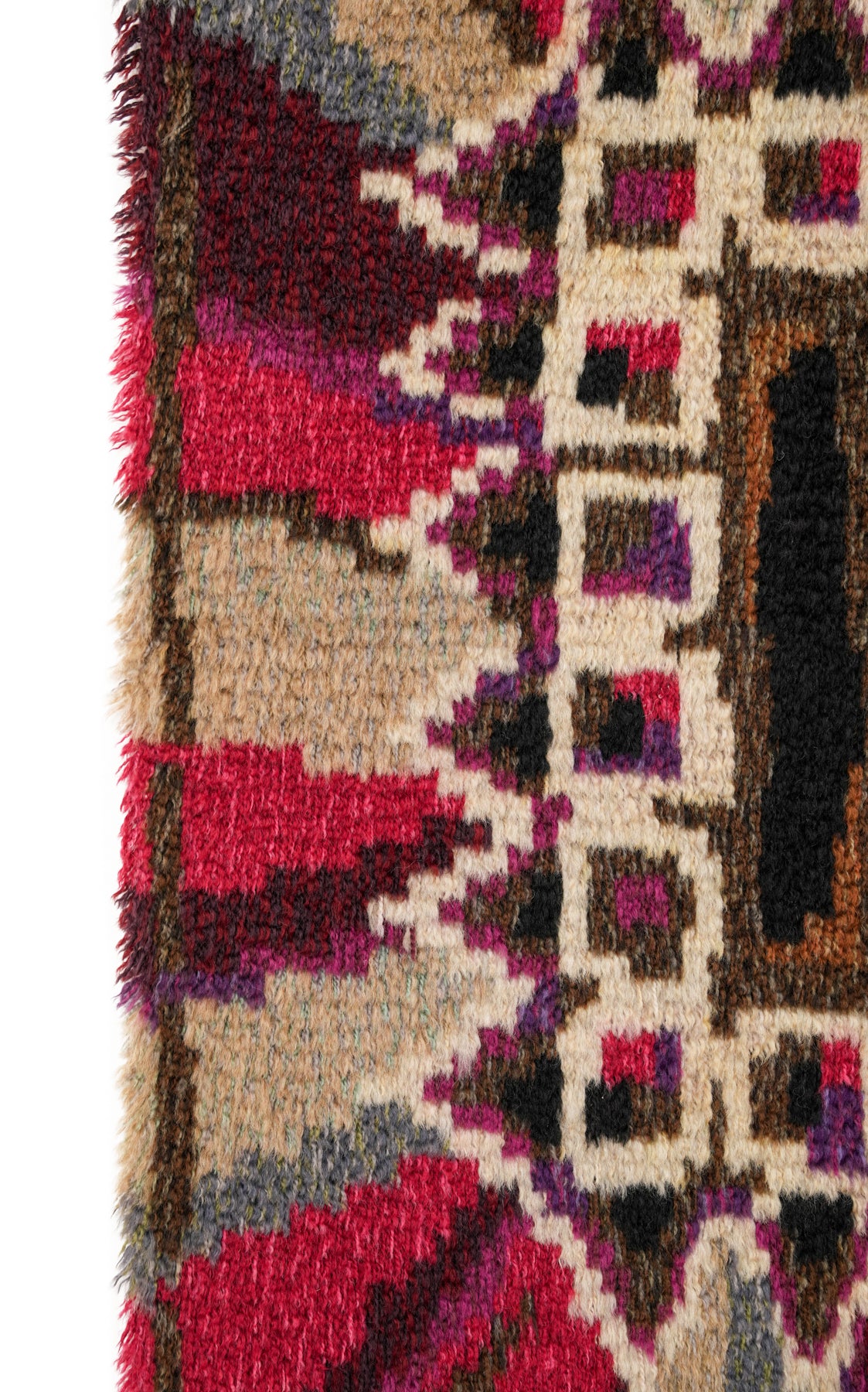 Vintage Scandinavian Art Deco Rya Rug 4' x 2'6"