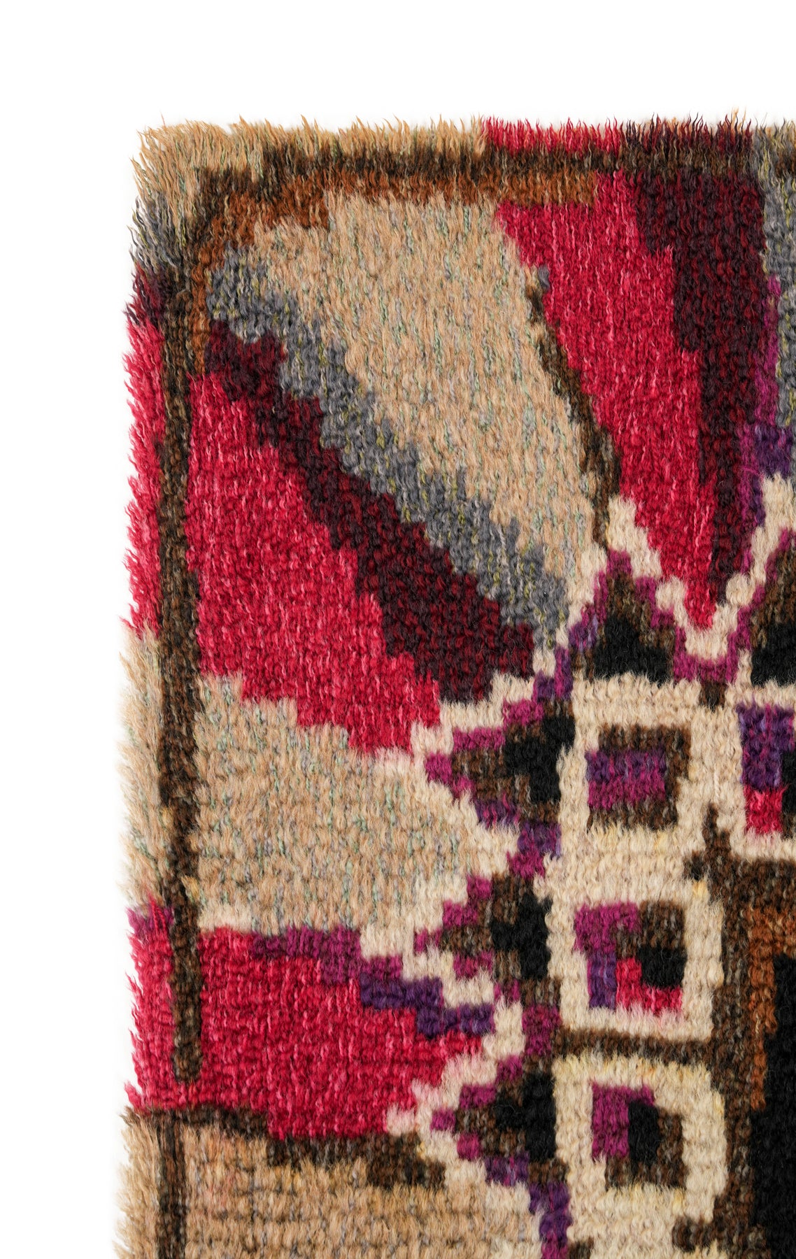 Vintage Scandinavian Art Deco Rya Rug 4' x 2'6"
