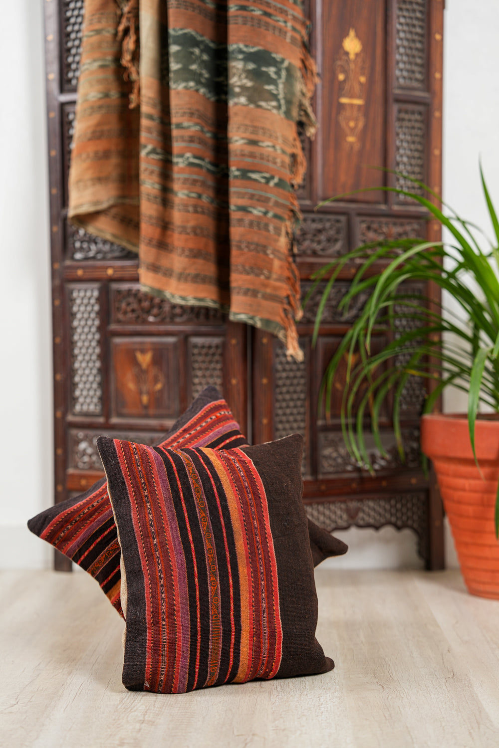 Vintage Peruvian Cushion Pair 1'2" x 1'