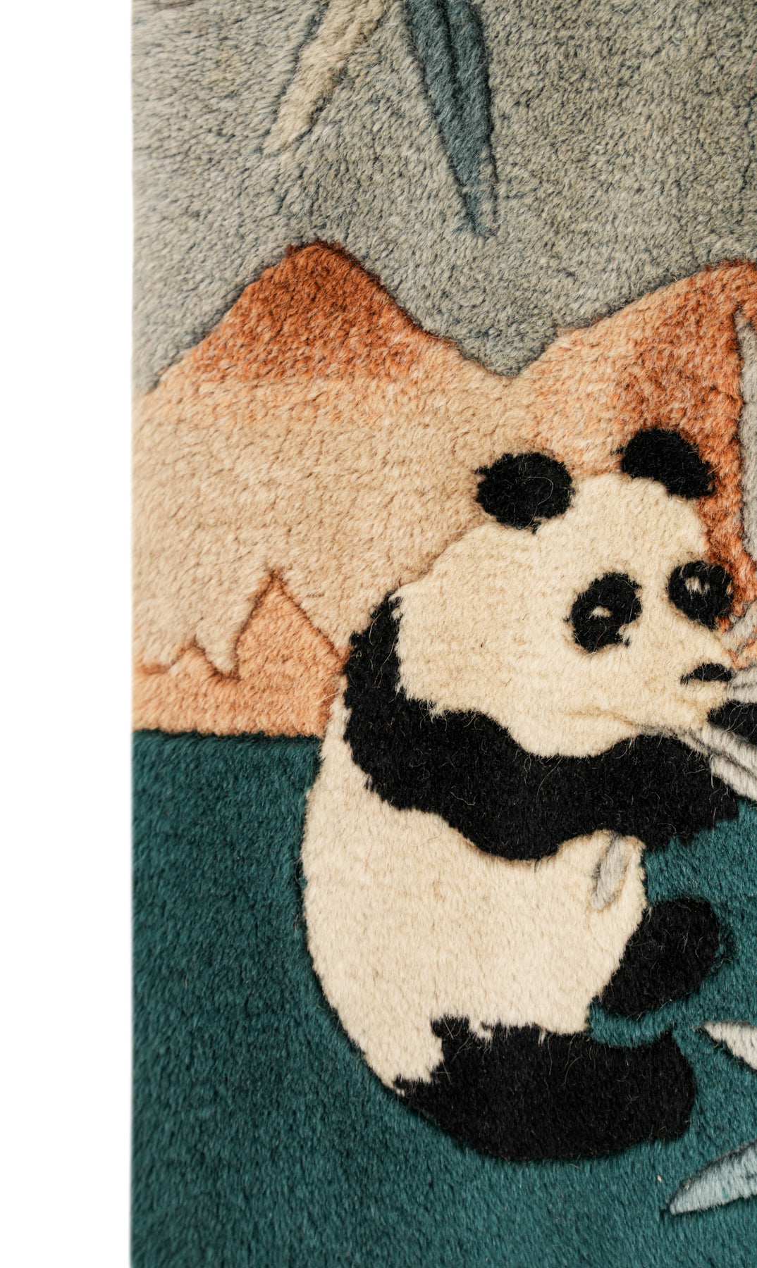 Vintage Chinese Panda Rug 1'3" x 1'3"