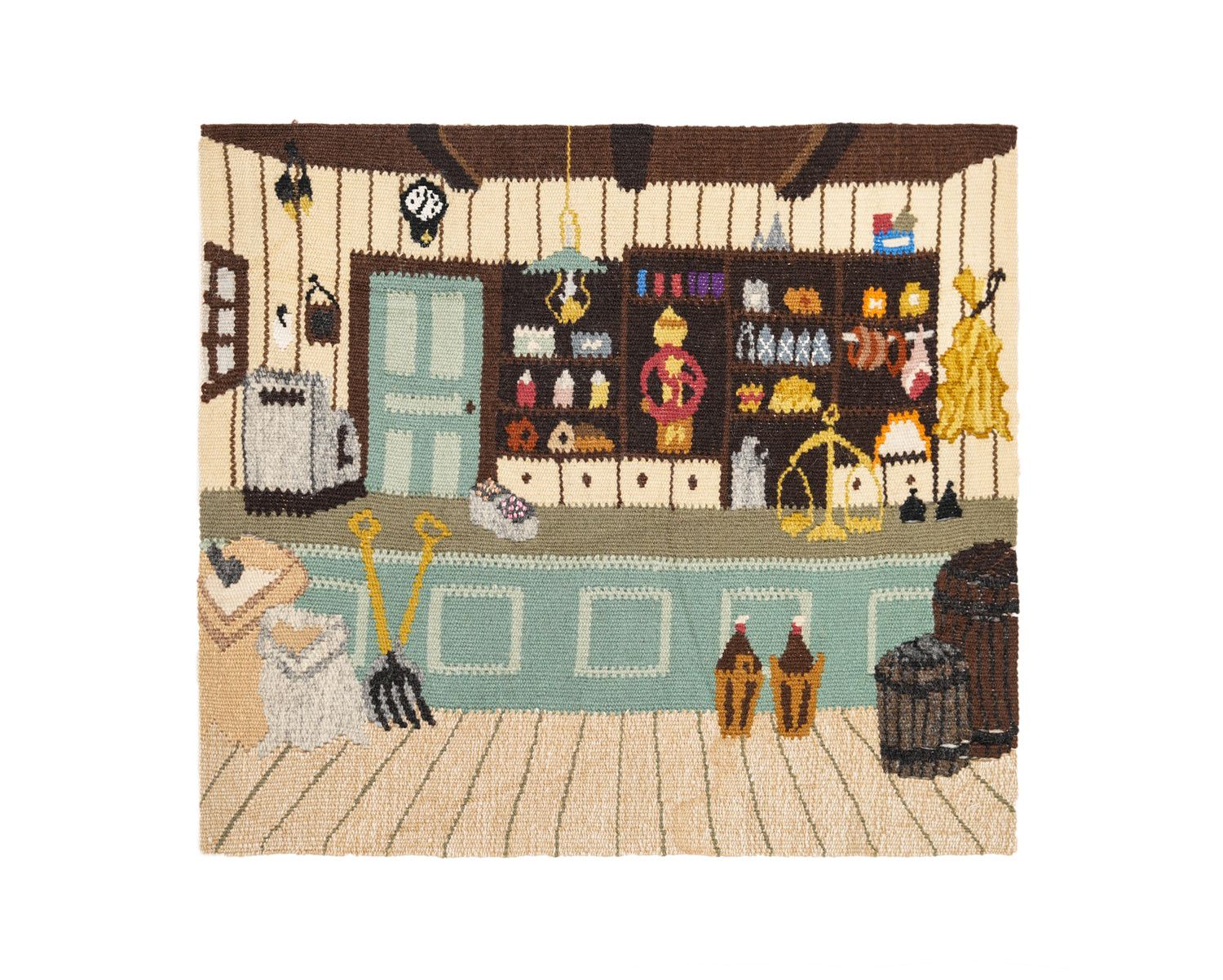 Vintage Swedish Flemish Tapestry 1'4" x 1'2"