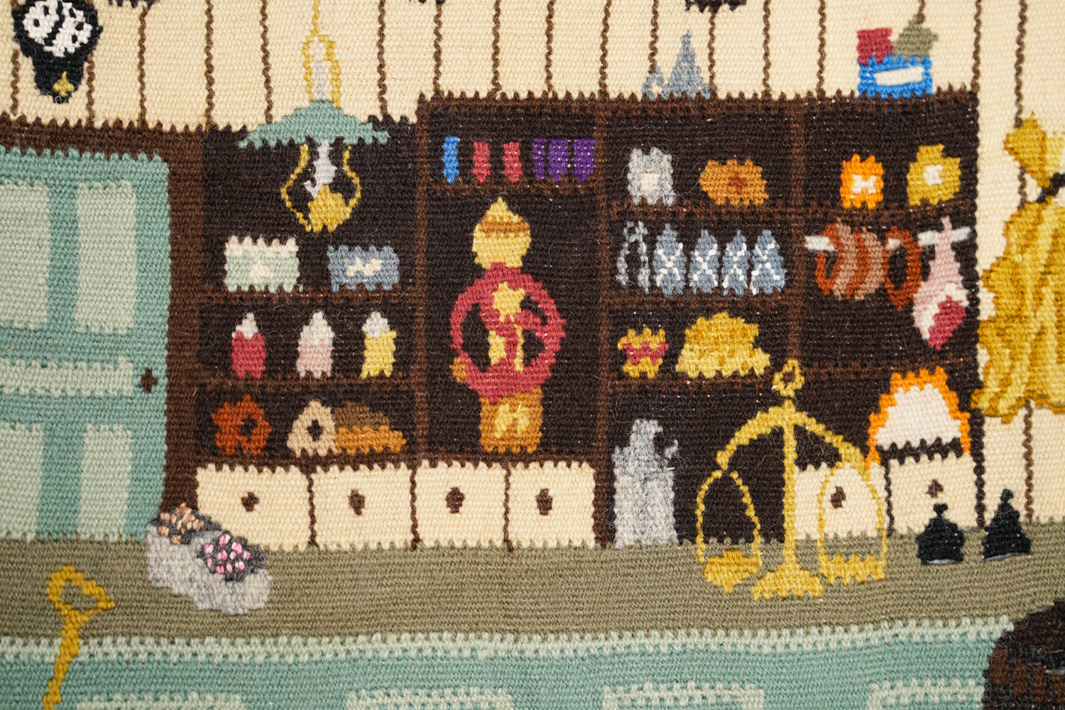Vintage Swedish Flemish Tapestry 1'4" x 1'2"