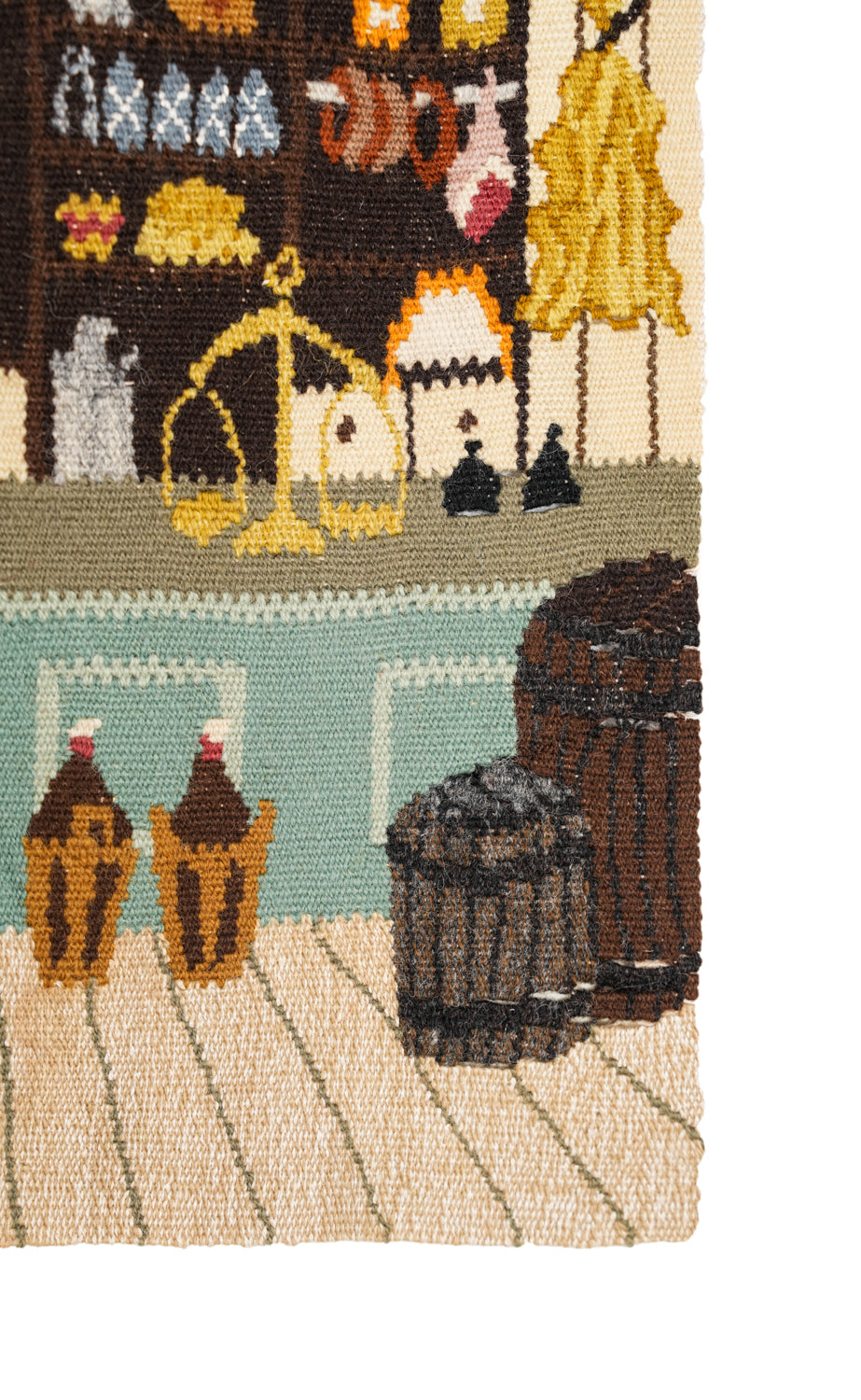 Vintage Swedish Flemish Tapestry 1'4" x 1'2"