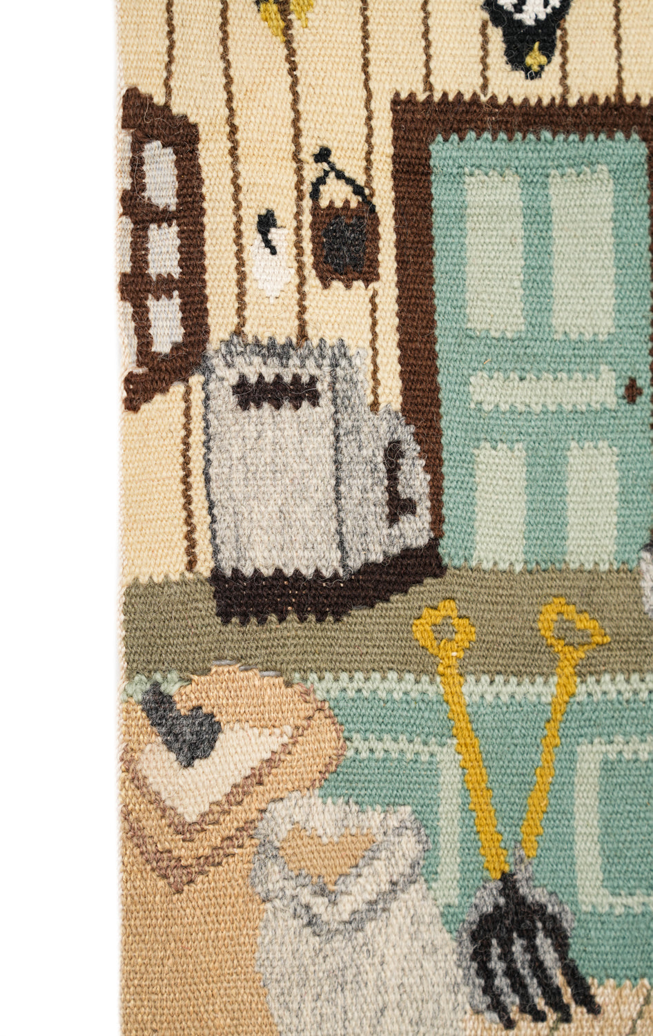 Vintage Swedish Flemish Tapestry 1'4" x 1'2"