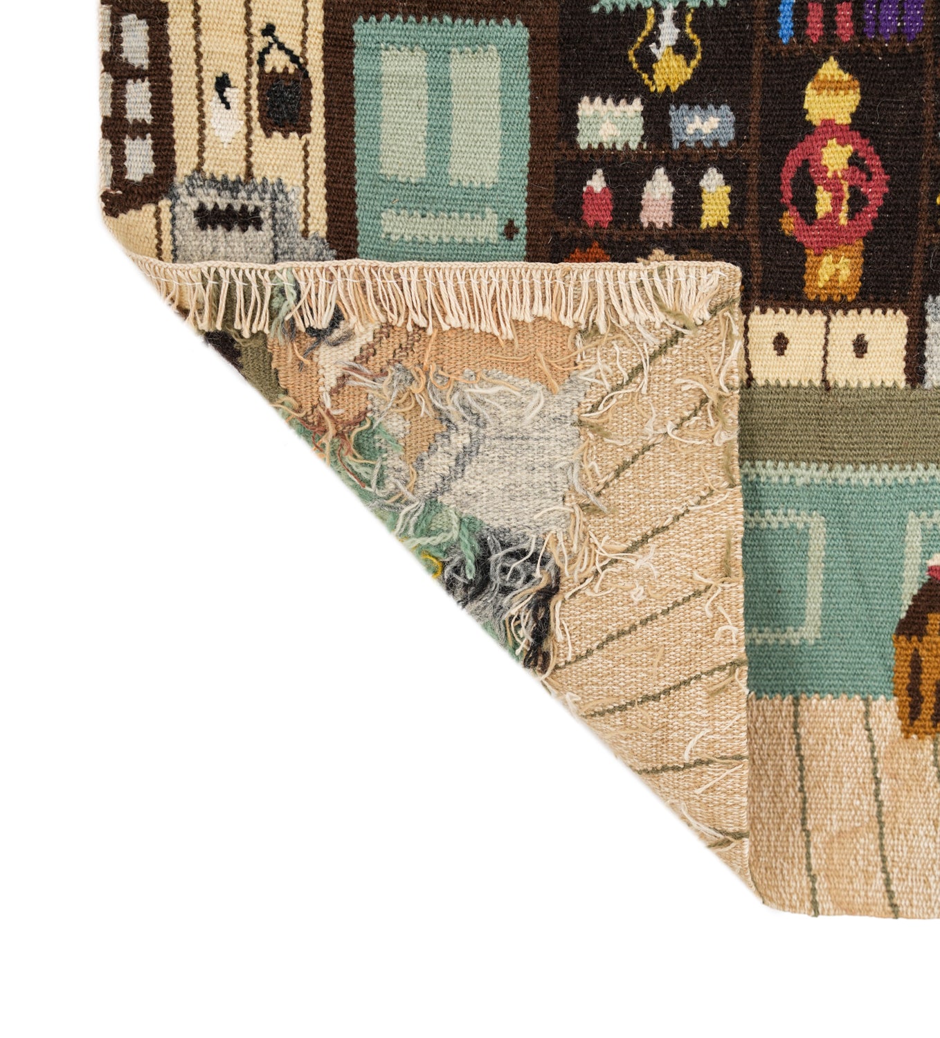 Vintage Swedish Flemish Tapestry 1'4" x 1'2"