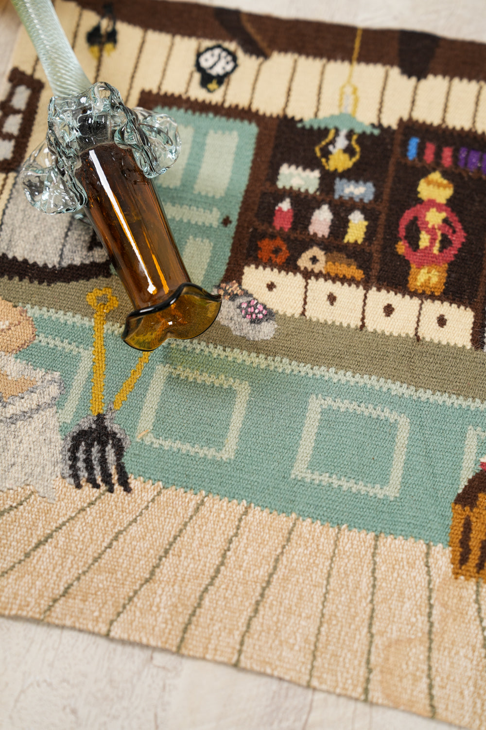 Vintage Swedish Flemish Tapestry 1'4" x 1'2"