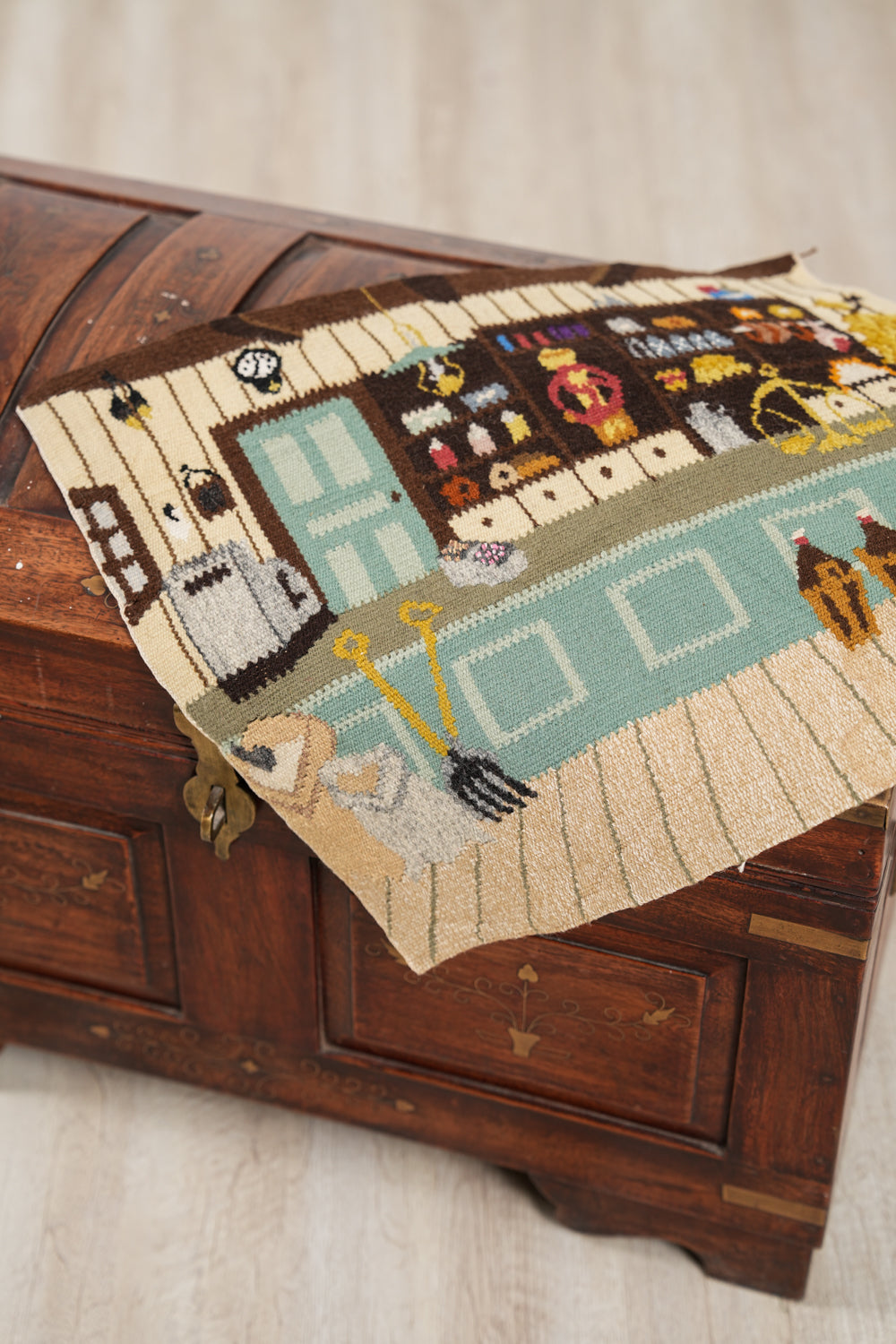 Vintage Swedish Flemish Tapestry 1'4" x 1'2"