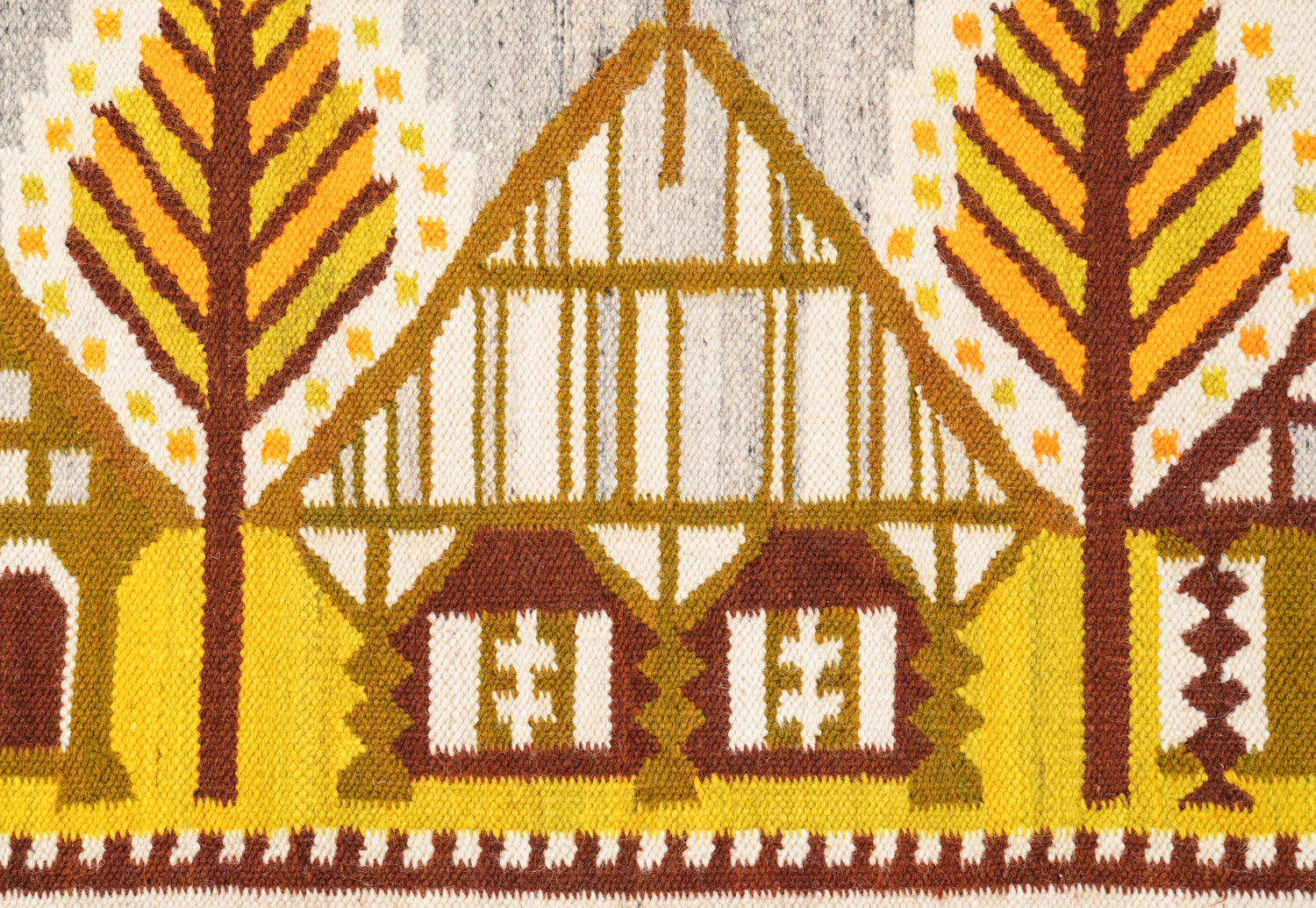 Vintage Polish Wall Art kilim 6'7" x 2'7"