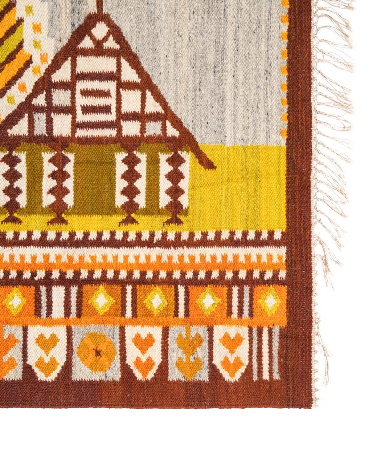 Vintage Polish Wall Art kilim 6'7" x 2'7"