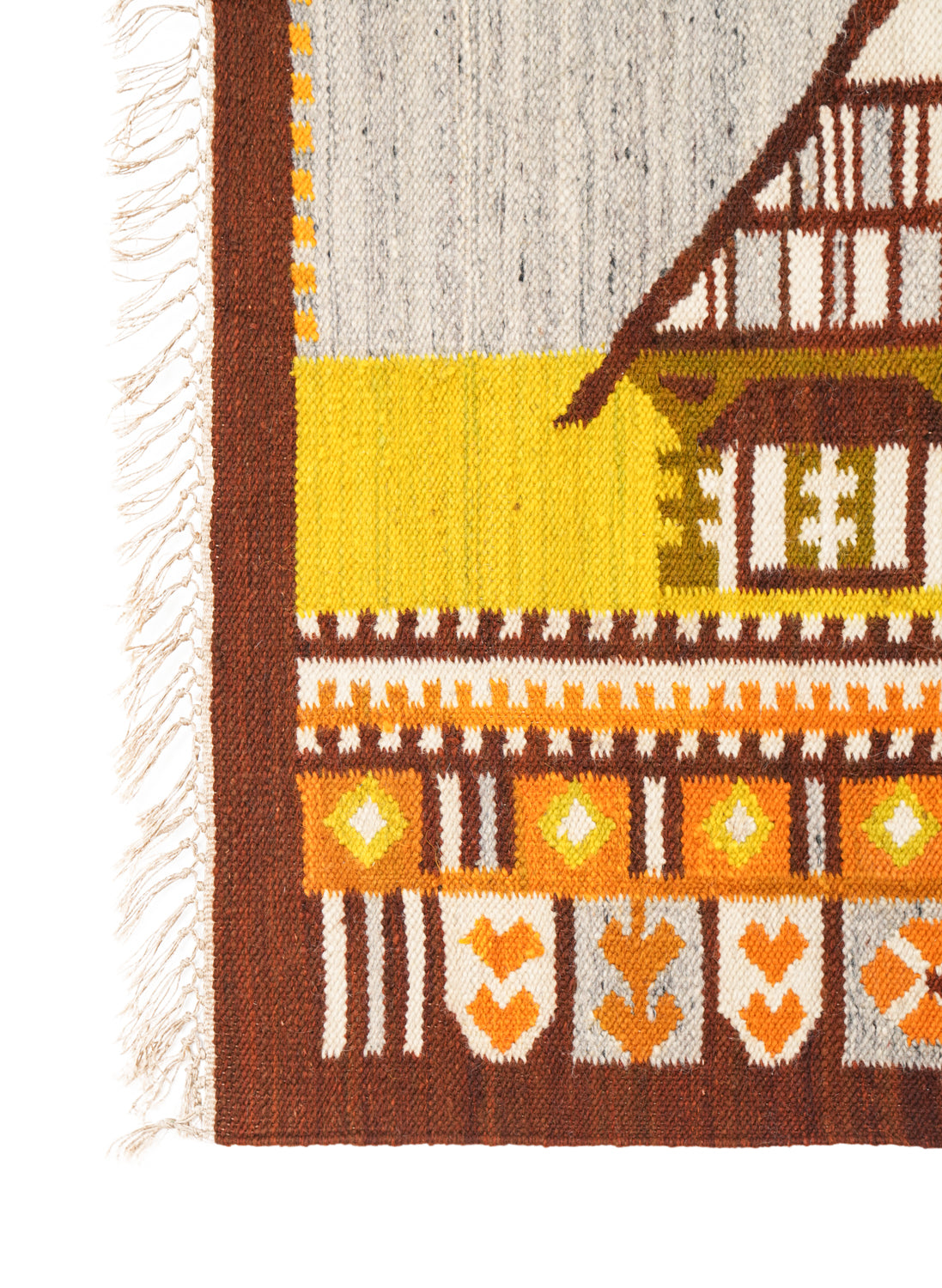 Vintage Polish Wall Art kilim 6'7" x 2'7"