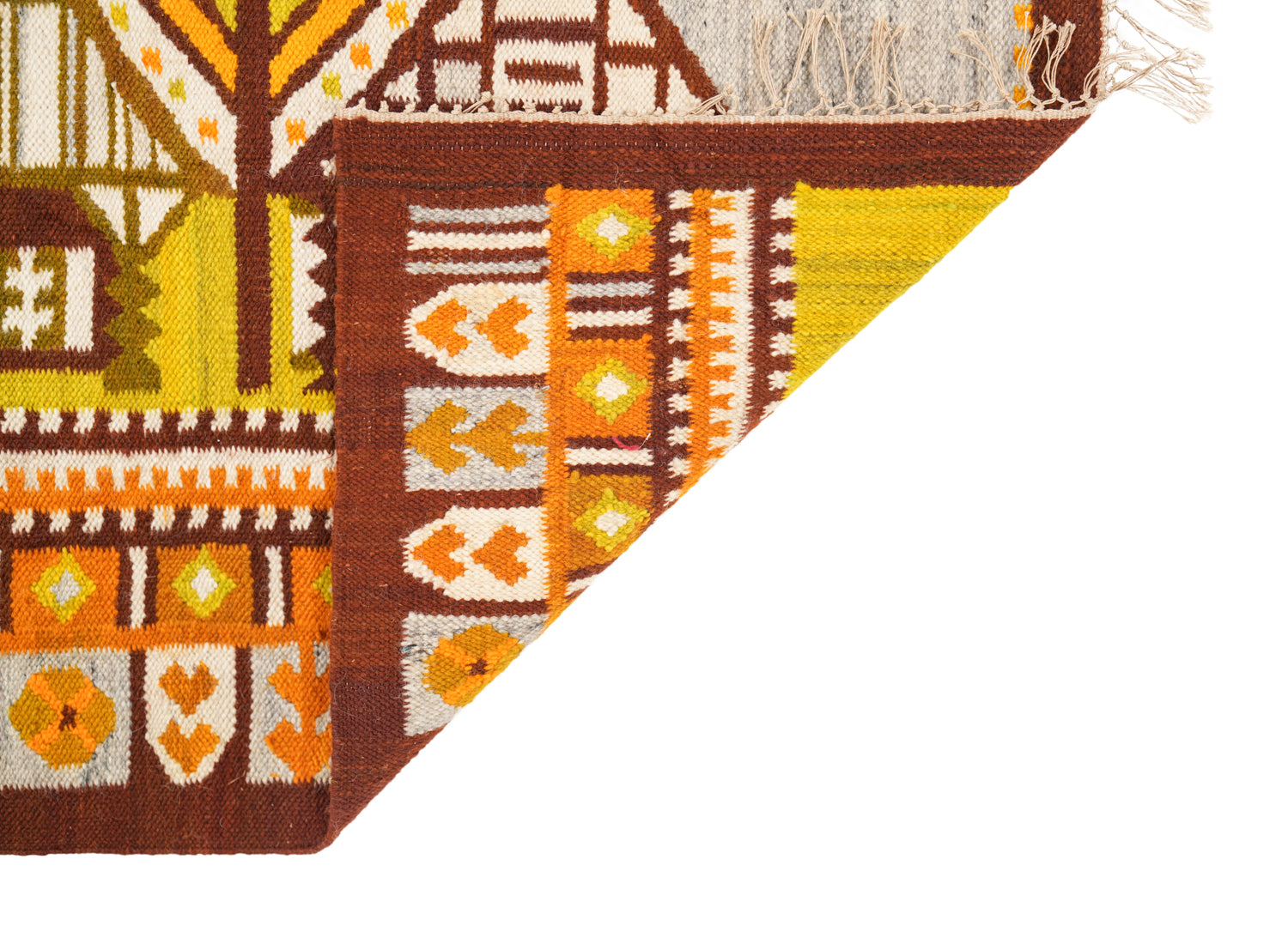 Vintage Polish Wall Art kilim 6'7" x 2'7"