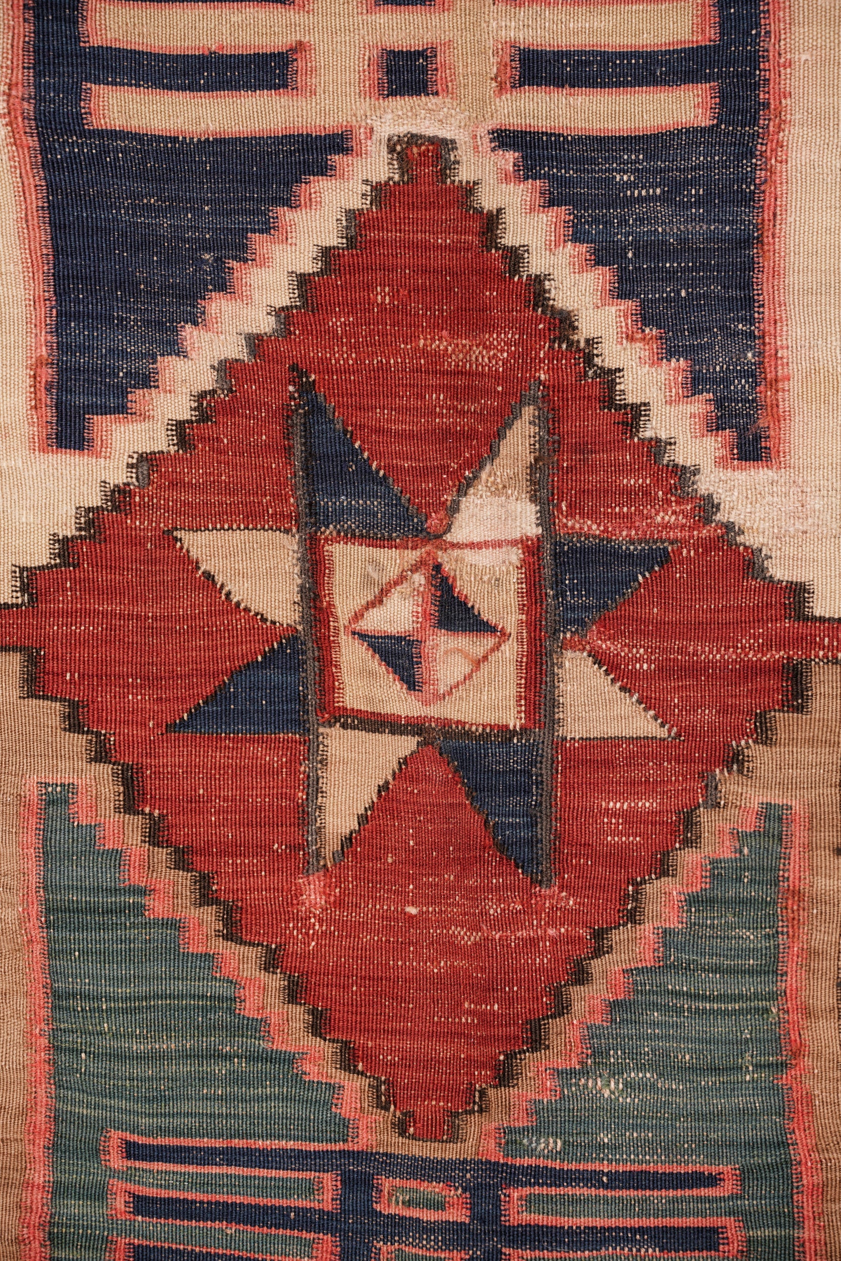 Antique Caucasian "LESGHI STAR" Kilim 9' x 6'
