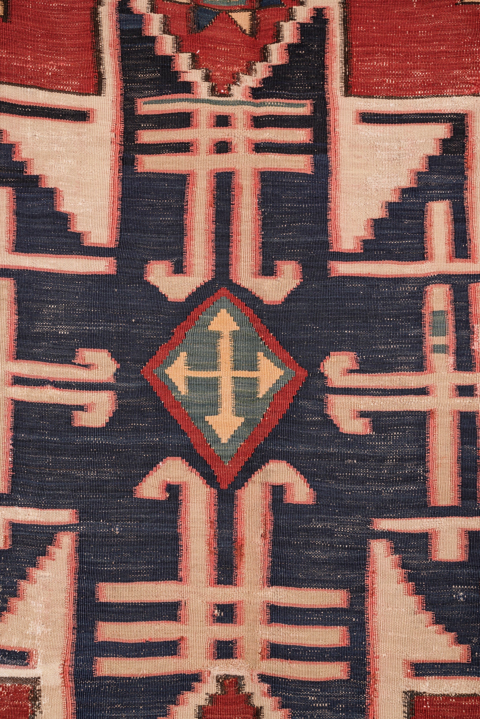 Antique Caucasian "LESGHI STAR" Kilim 9' x 6'