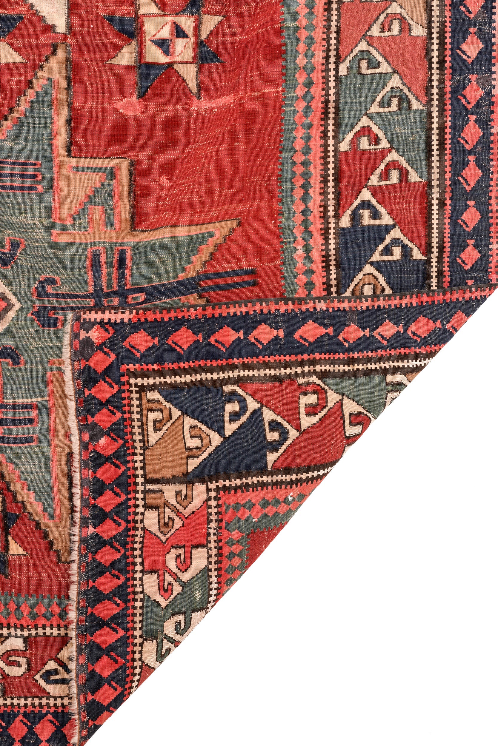 Antique Caucasian "LESGHI STAR" Kilim 9' x 6'