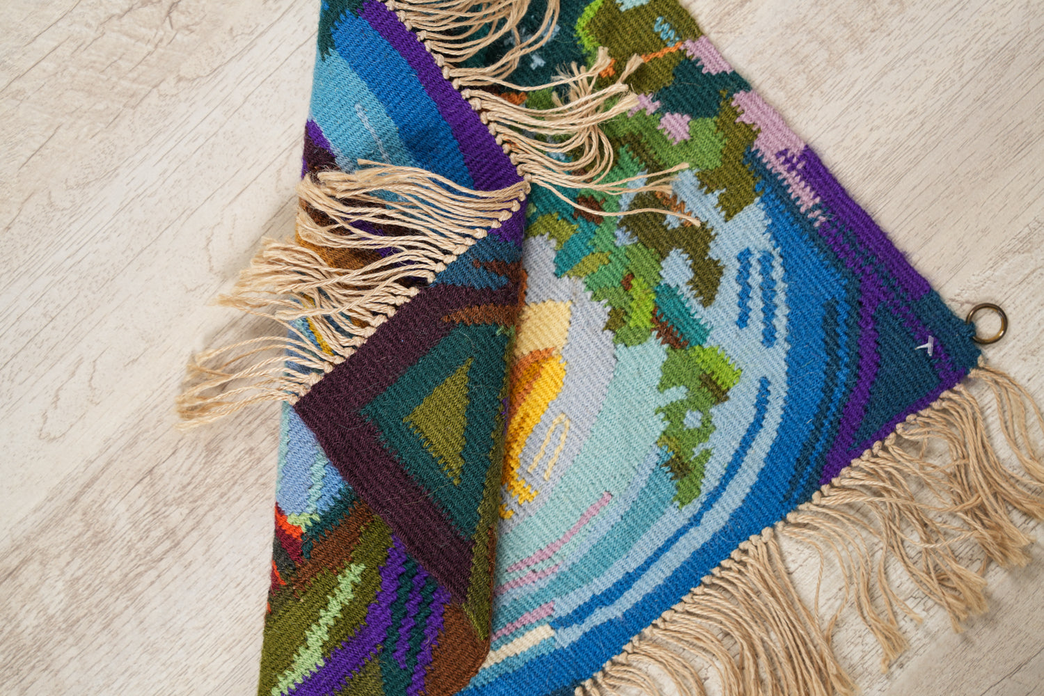 Two Vintage Swedish Tapestries 1'4" x 1'1"- 1' x 1'
