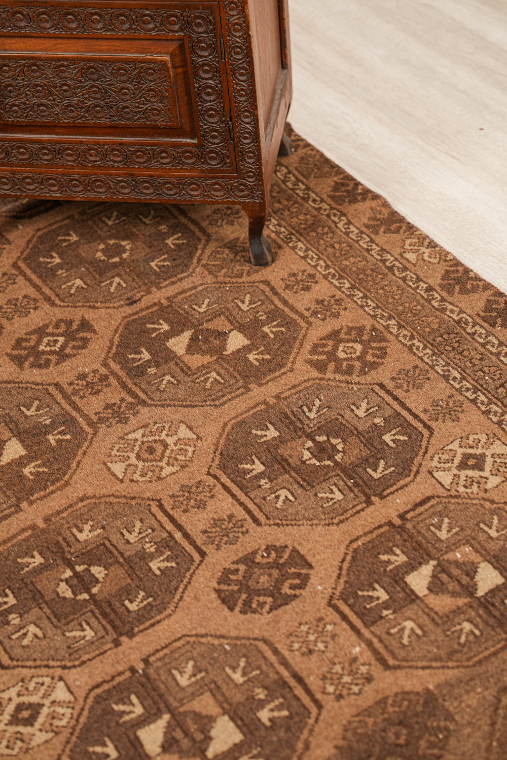 Vintage Turkmen Elephant's Foot Rug 6'3" X 3'3"