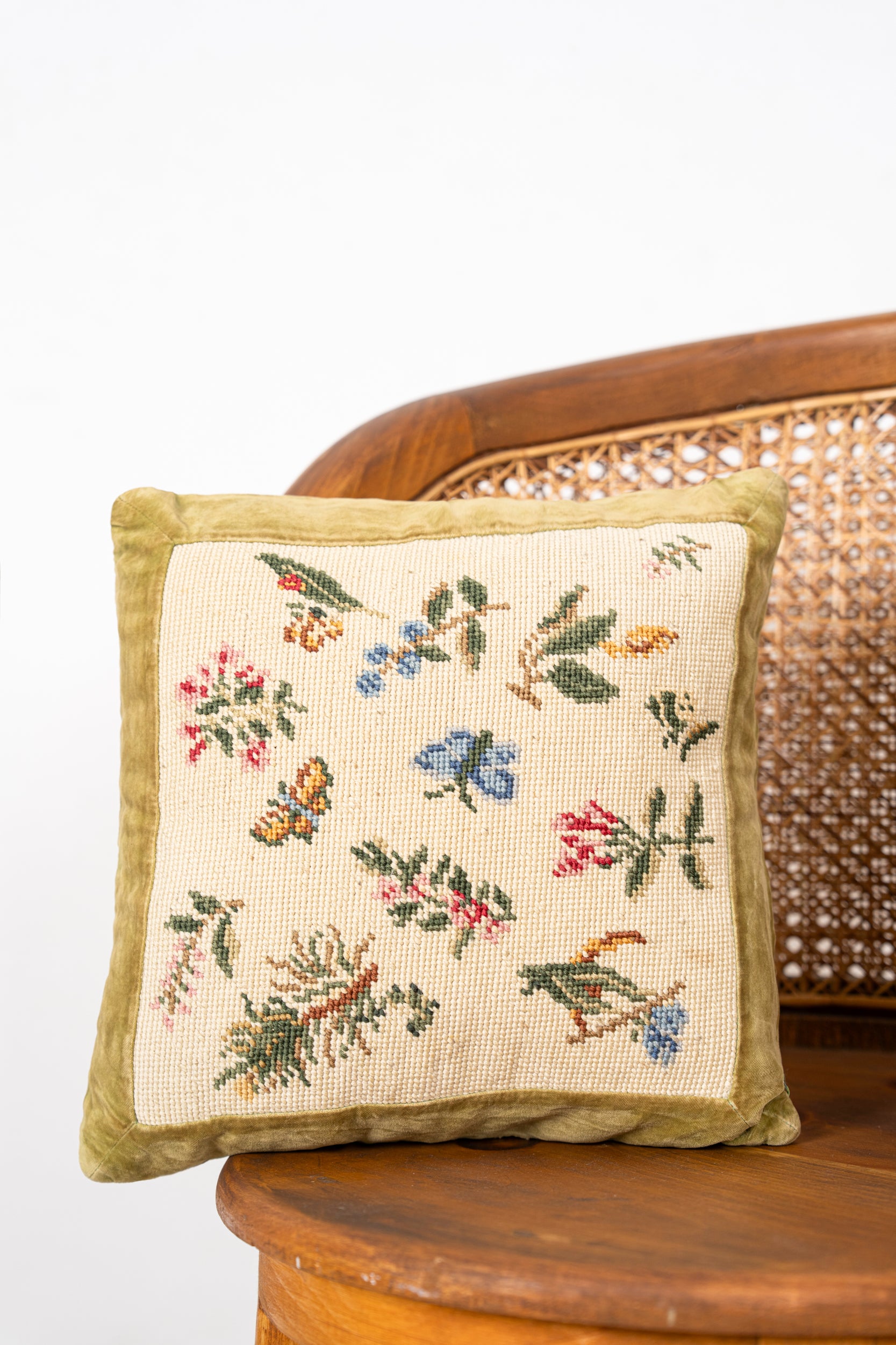 Vintage Cross Stich Cushion 1'2" x 1'2"