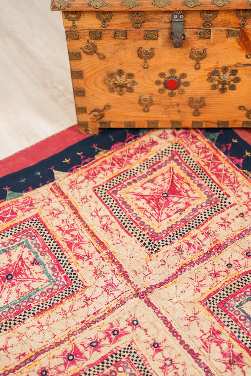 Vintage Indian Banjara Chakla Textile 3' x 3'