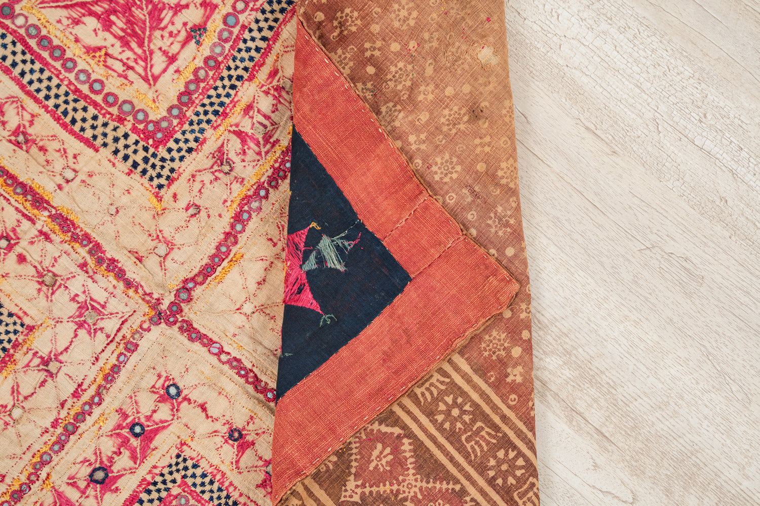 Vintage Indian Banjara Chakla Textile 3' x 3'