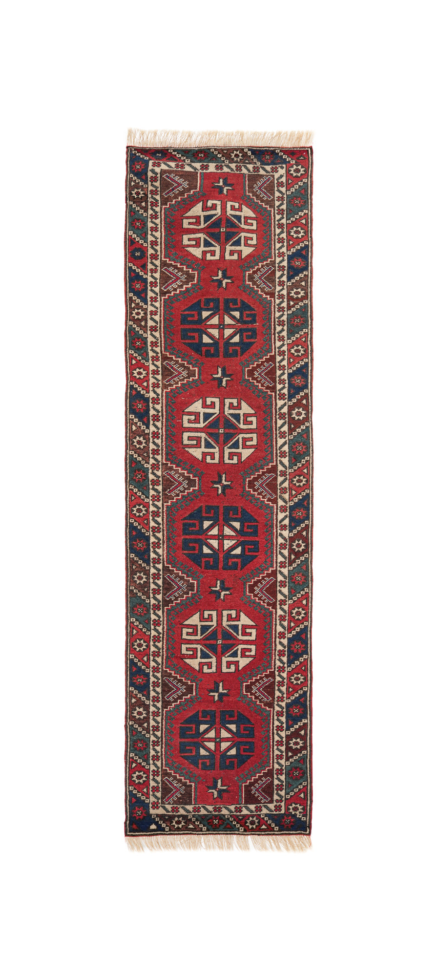 Vintage Turkish Runner Rug 9'2" X 2'4"