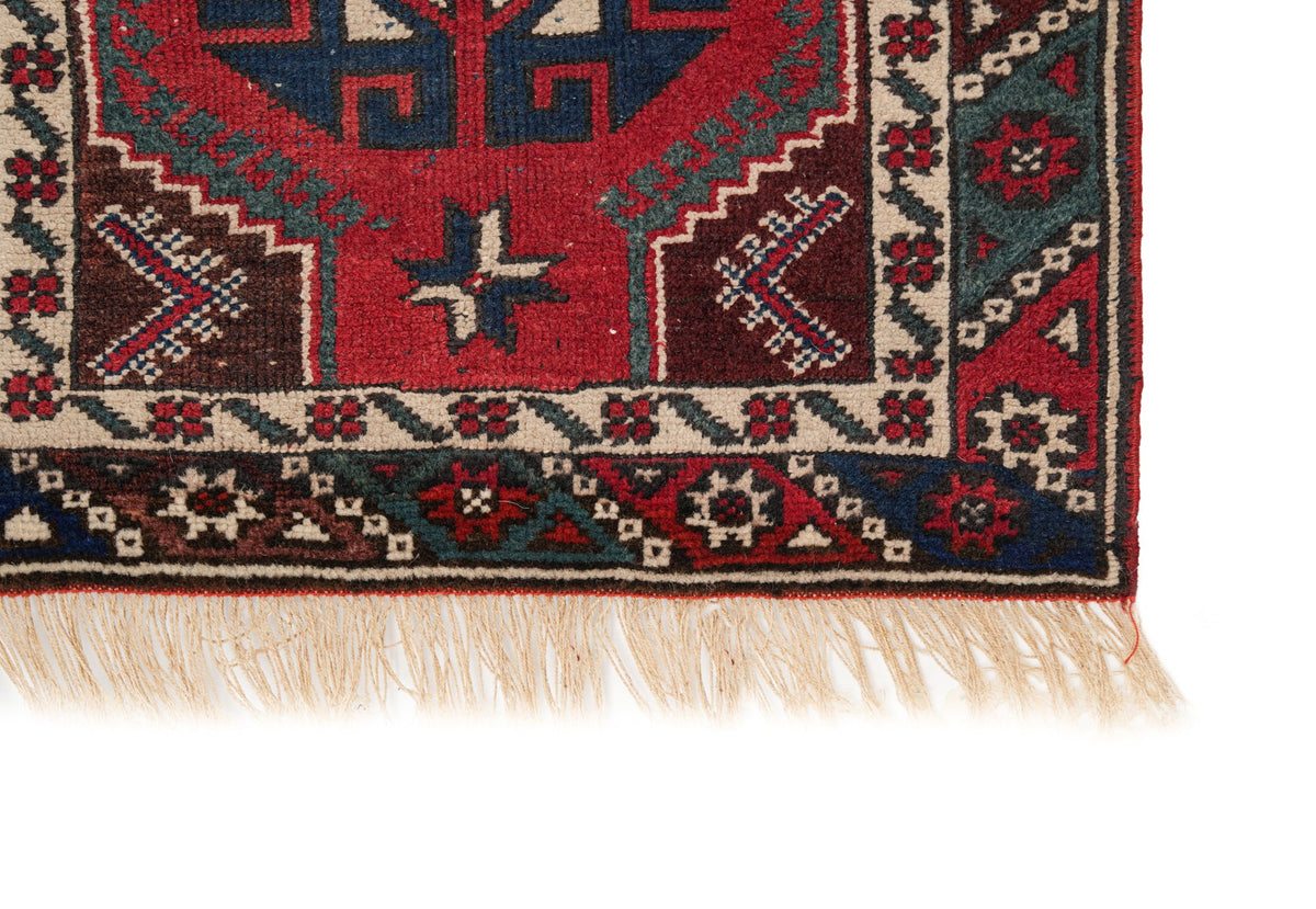 Vintage Turkish Runner Rug 9'2" X 2'4"
