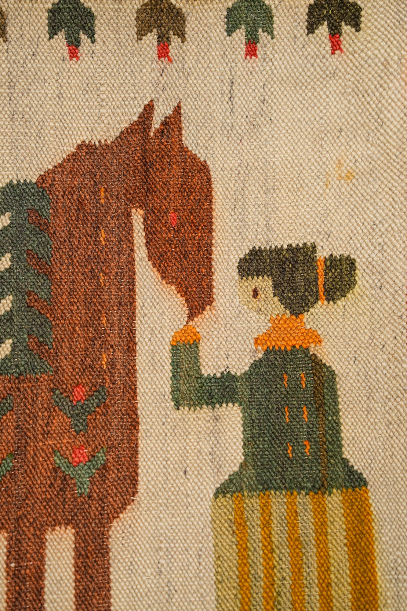 Vintage Norwegian Tapestry 4'10" x 2'7"