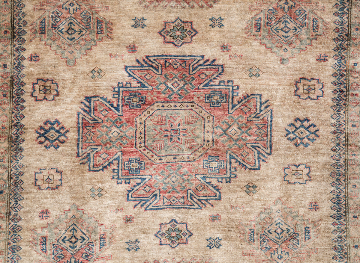 Vintage Afghan Kazak Rug 7'7" x 5'6"