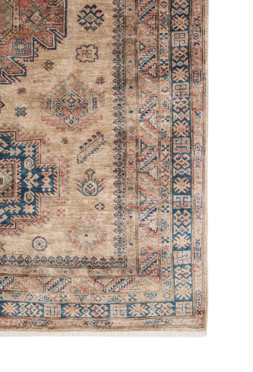 Vintage Afghan Kazak Rug 7'7" x 5'6"