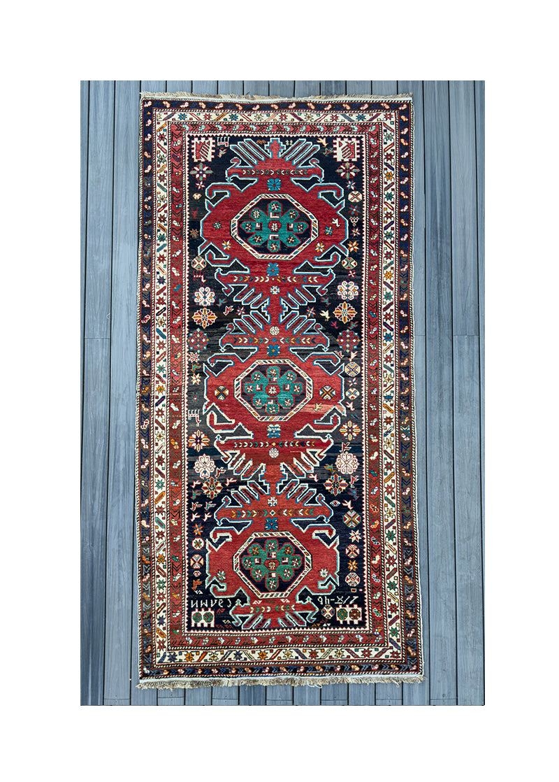 ANTIQUE ARMENIAN SHIRVAN RUG 9'10" x 4'9"