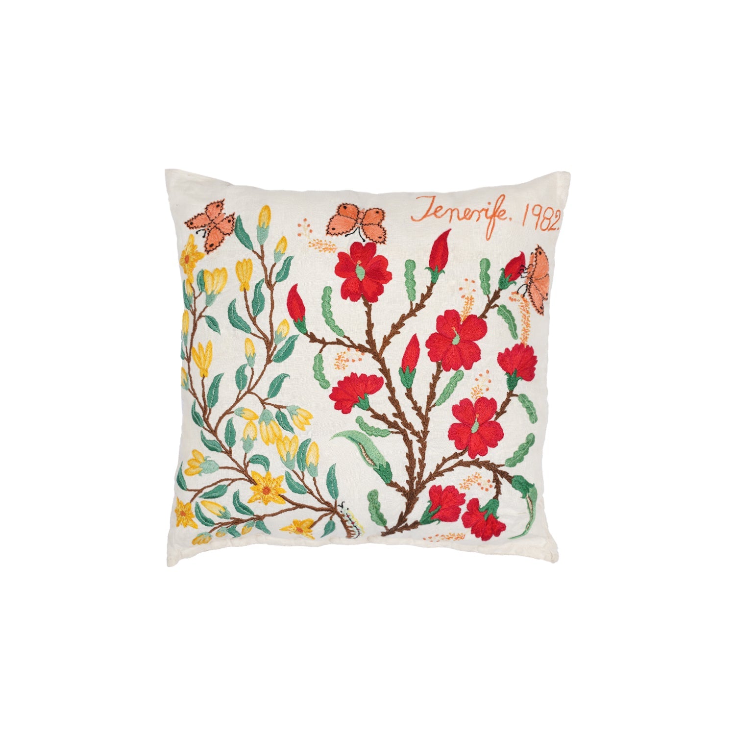 Vintage European Embroidered cushion 1'5" x 1'4"