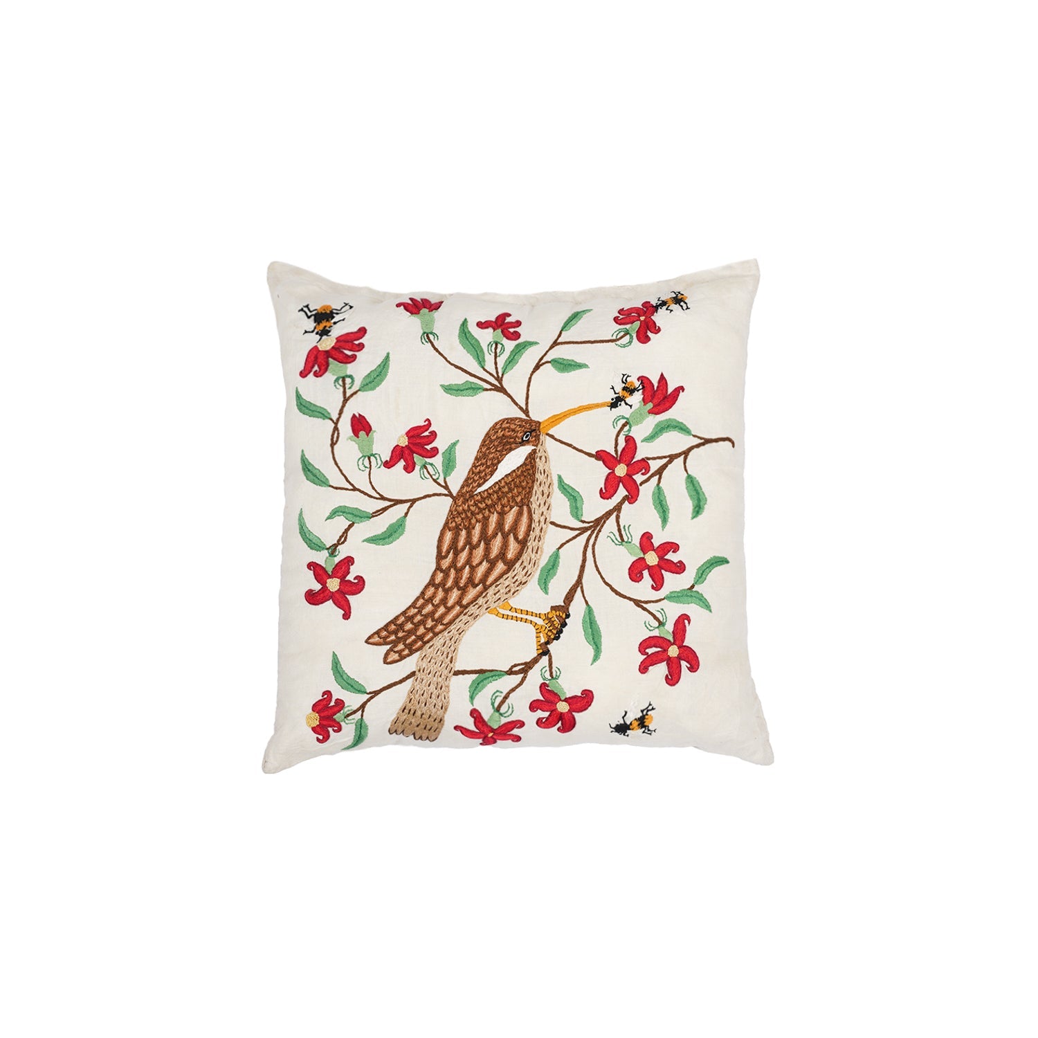 Vintage European Embroidered Cushion 1'4" x 1'3"