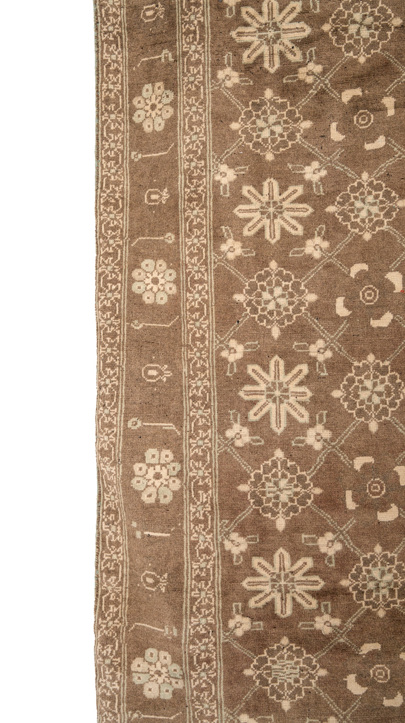 Vintage Turkmen Floral Rug 8'10" x 4'10"