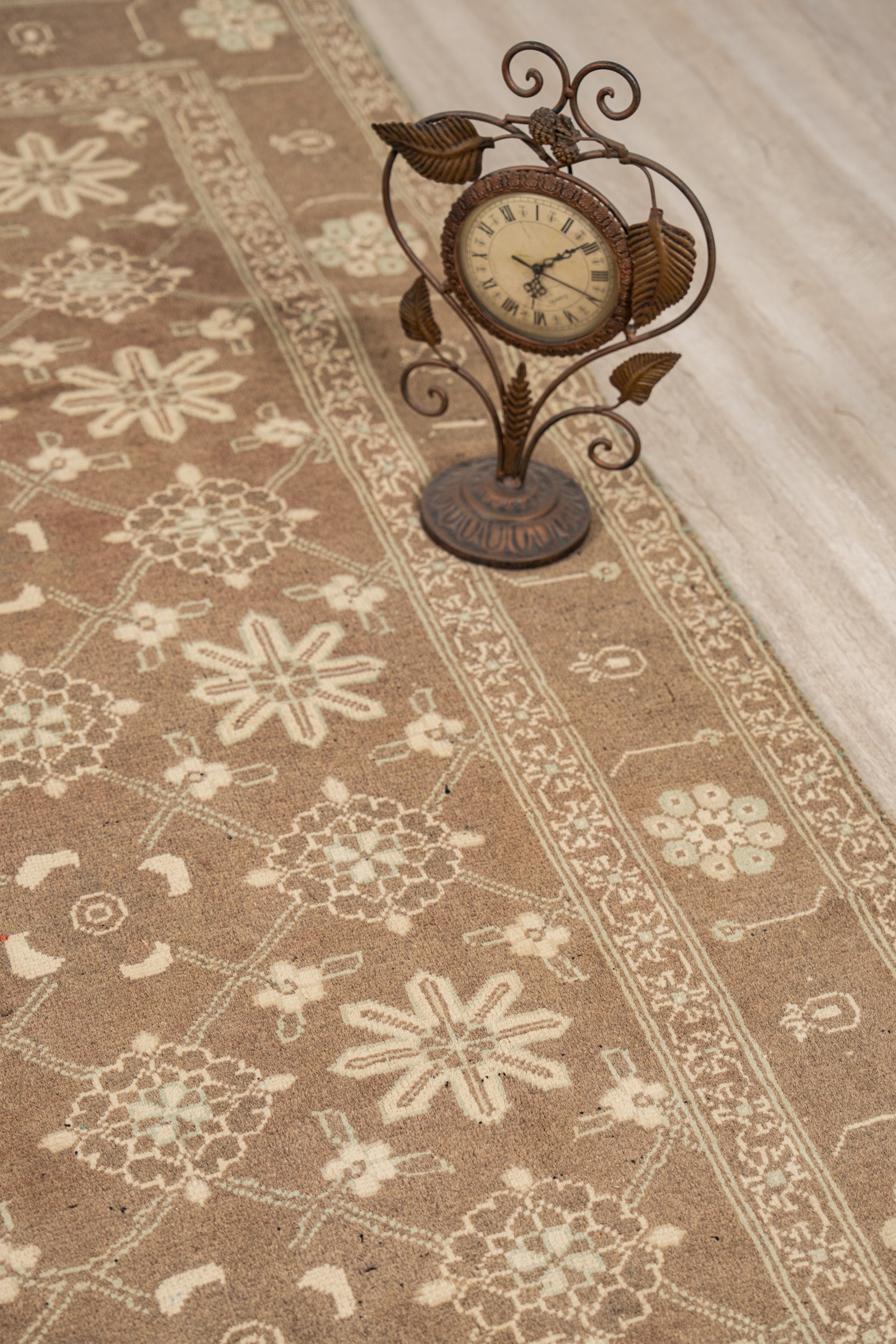 Vintage Turkmen Floral Rug 8'10" x 4'10"