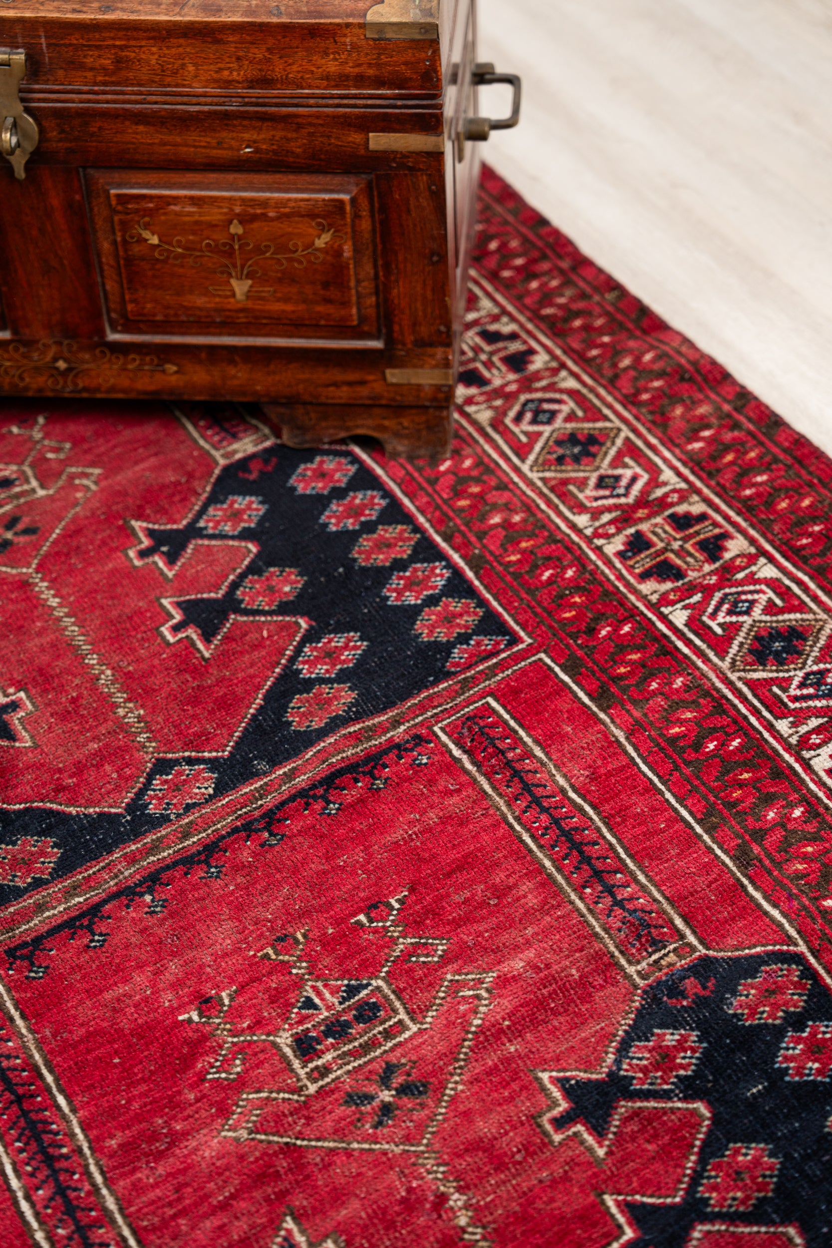 Vintage Turkmen Tribal Rug 7' x 3'10"