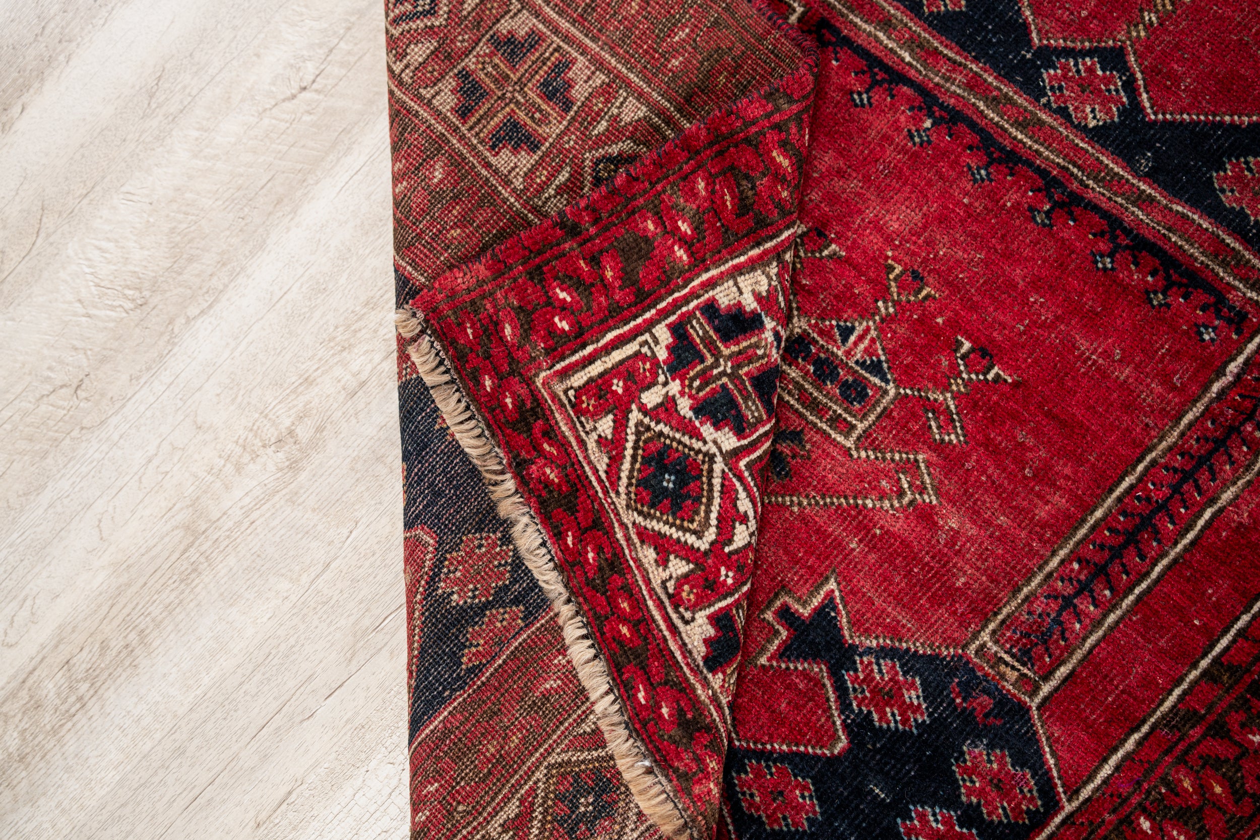 Vintage Turkmen Tribal Rug 7' x 3'10"