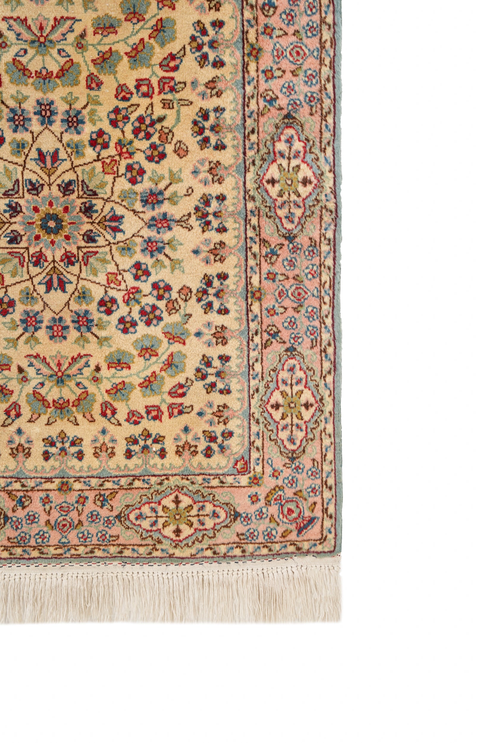 vintage turkish hereke hallway rug 7'3" x 2'8"