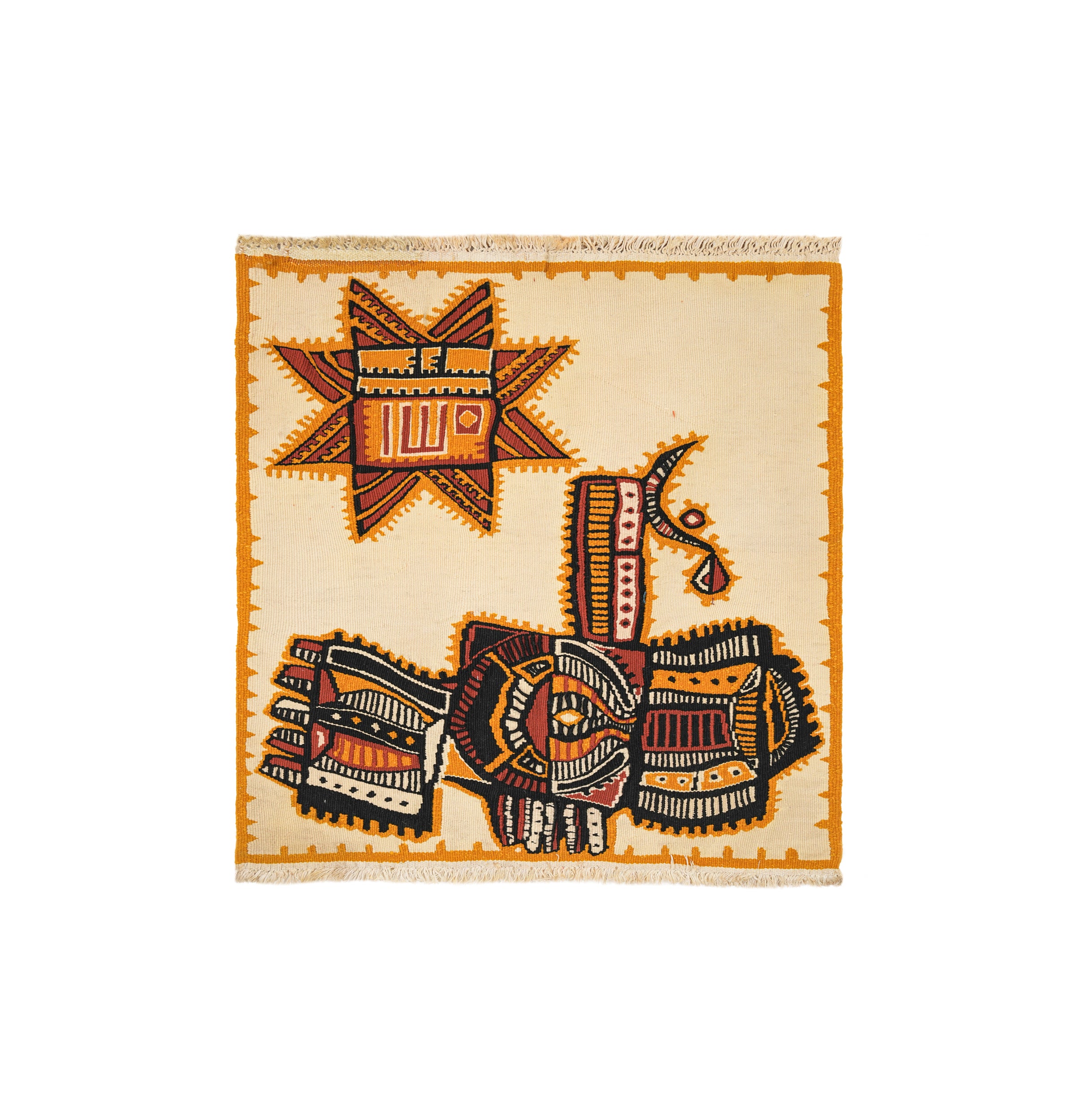 Vintage South American Tapestry 2'8" x 2'7"