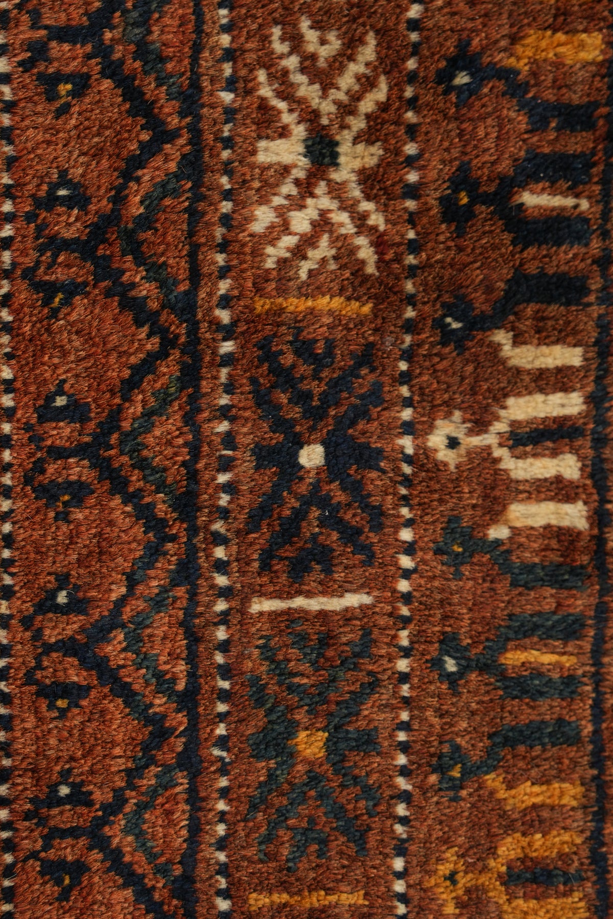 Vintage Turkmen Kapunuk panel Rug 4' X 1'