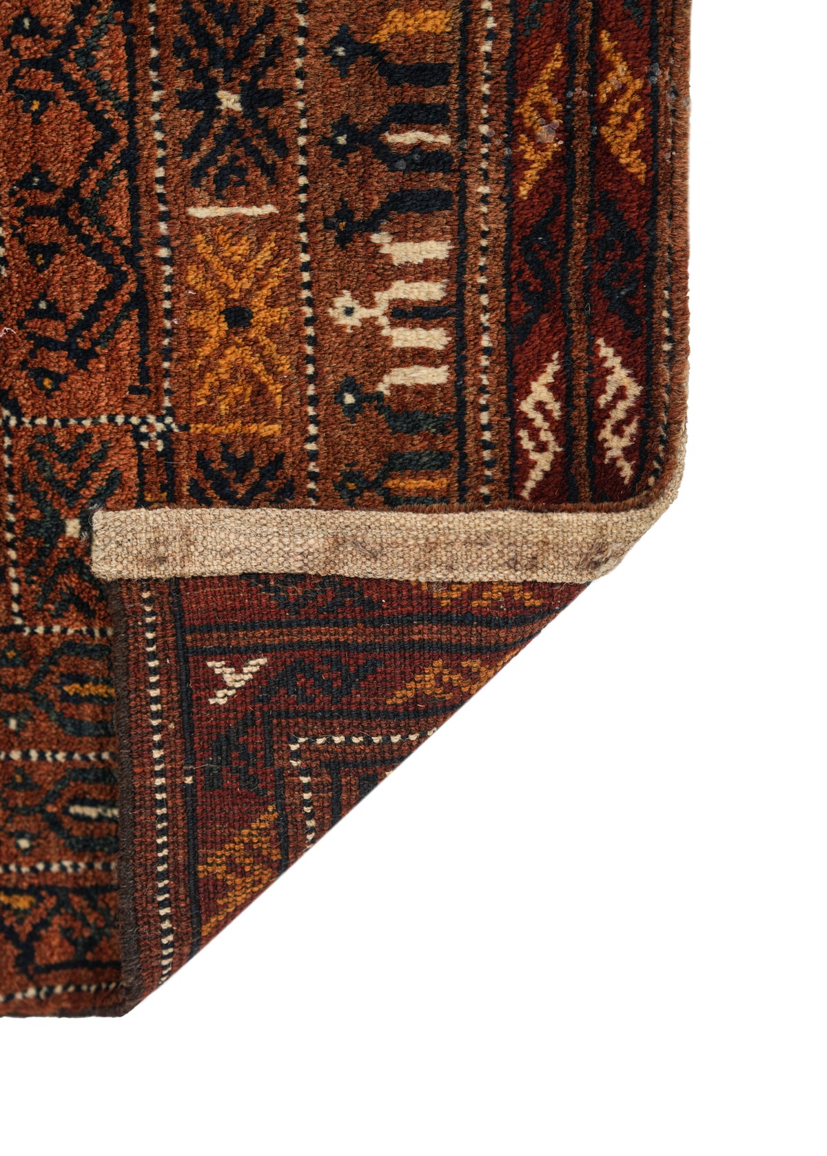 Vintage Turkmen Kapunuk panel Rug 4' X 1'