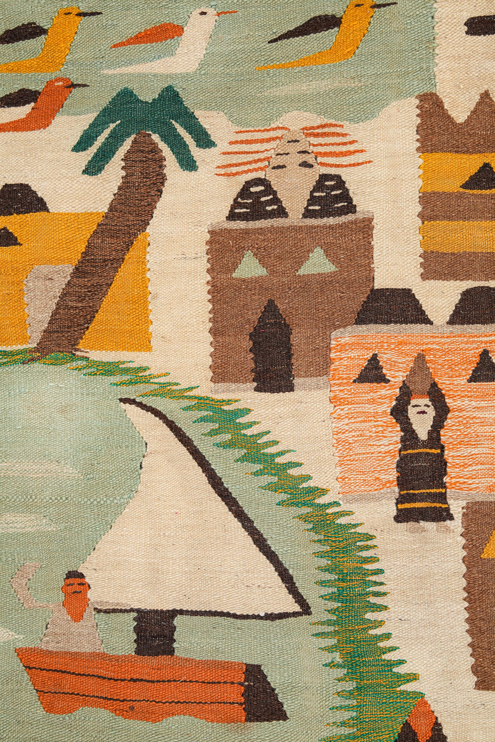 Vintage Egyptian Tapestry 5'10" x 3'3"