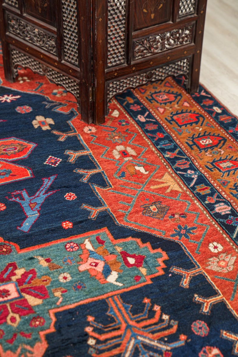 Antique Armenian Karabagh Kelleh Rug 16' x 6'2" (Boteh and Birds)