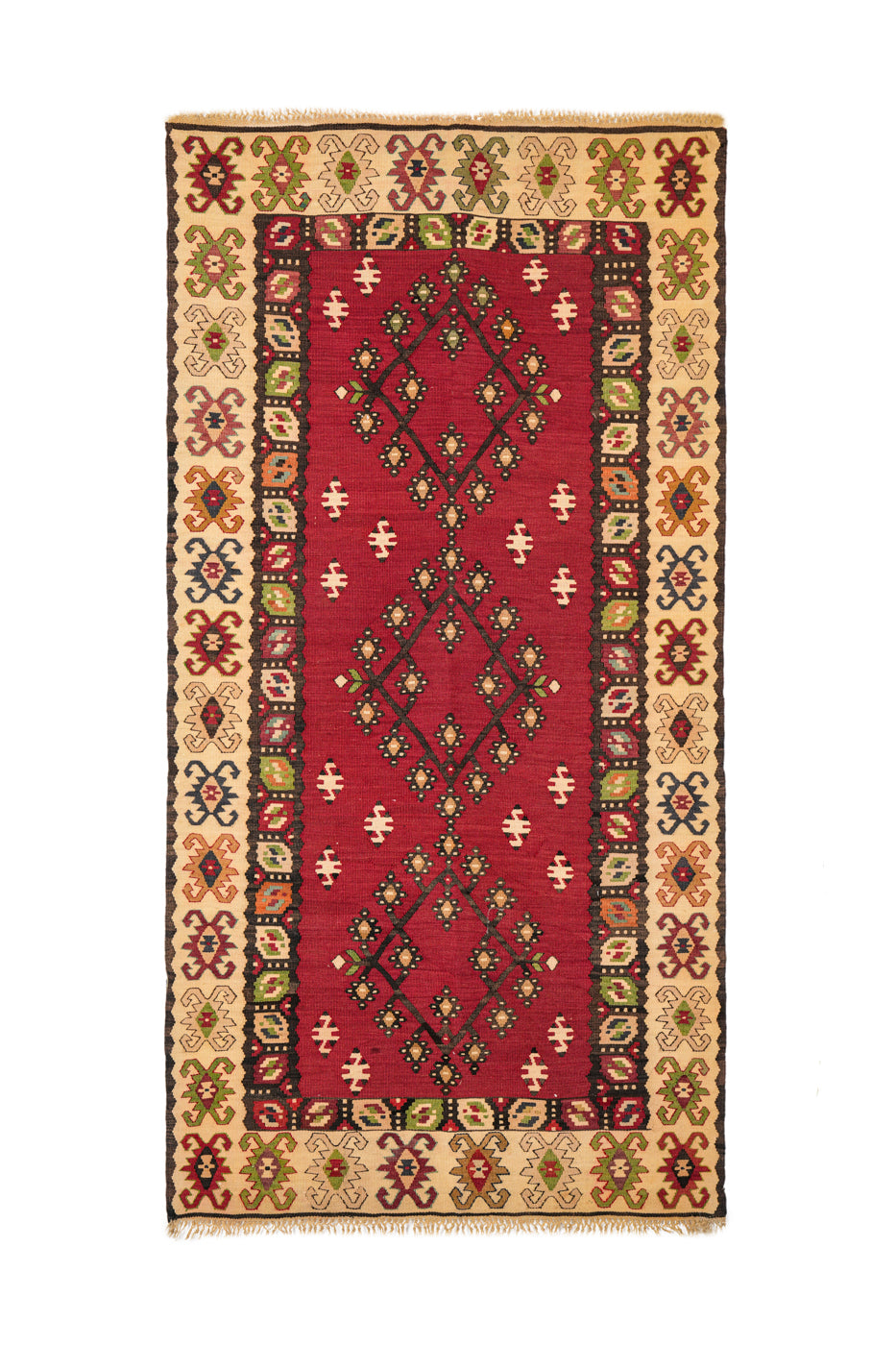 Vintage European Pirot Kilim 6'6" X 3'4"