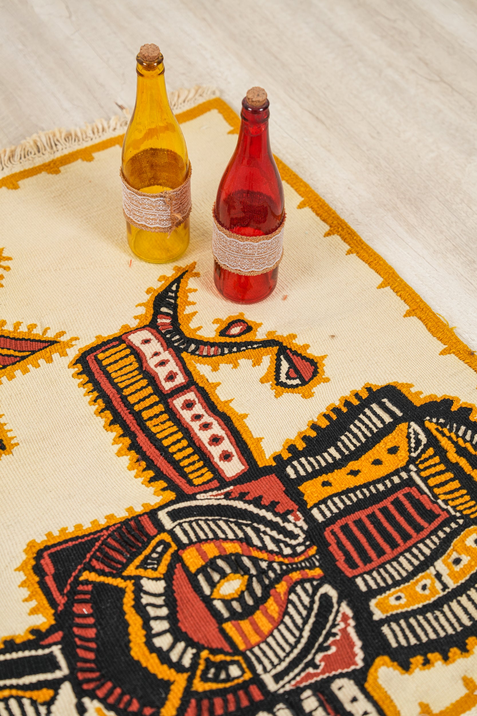 Vintage South American Tapestry 2'8" x 2'7"