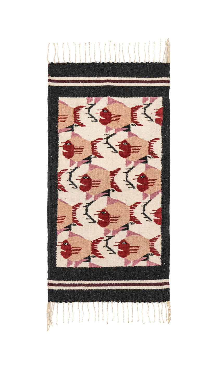 Vintage South American Escher Kilim 3'6" x 1'10"