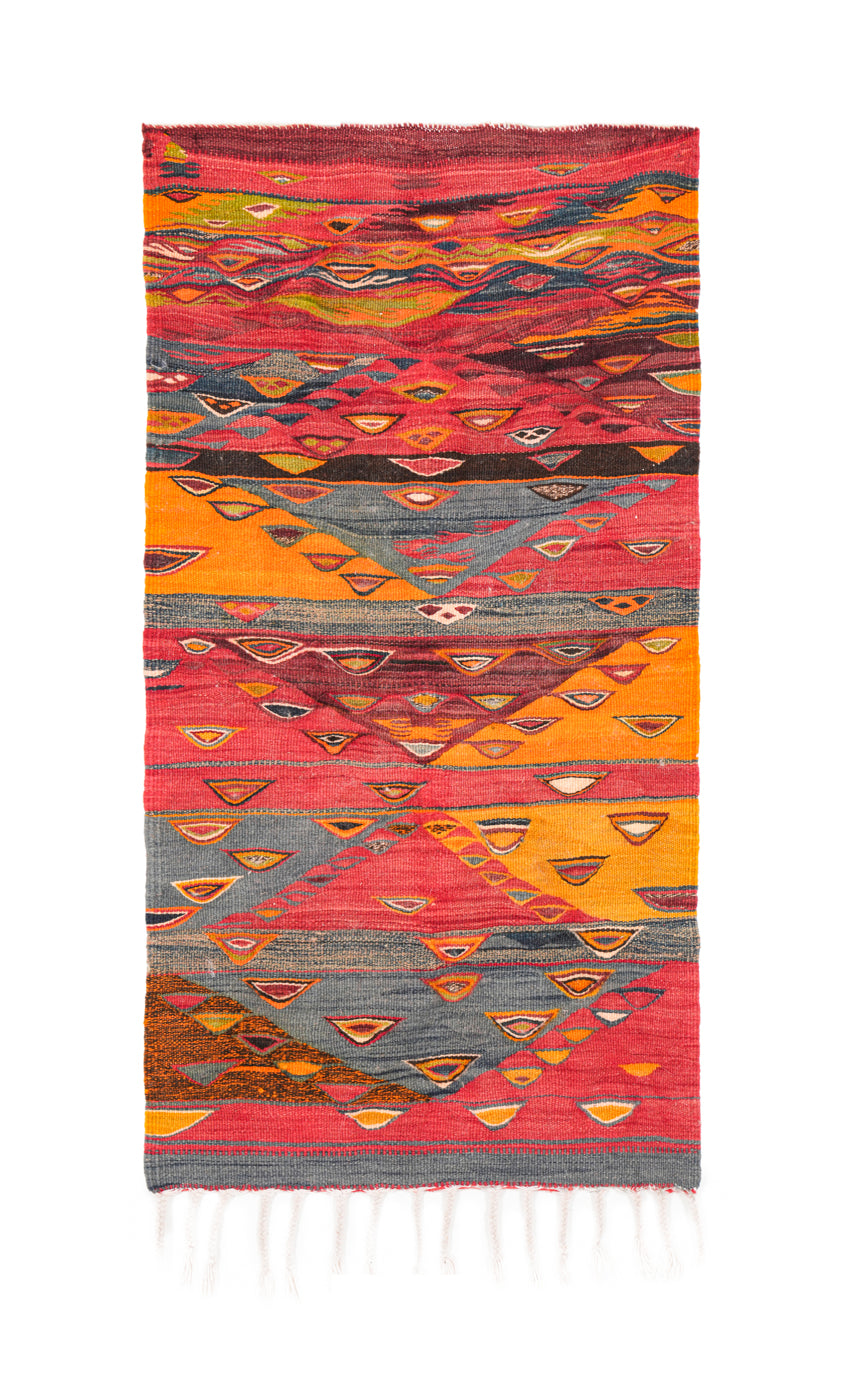 Vintage Moroccan Tapestry Kilim 3'5" x 1'10"