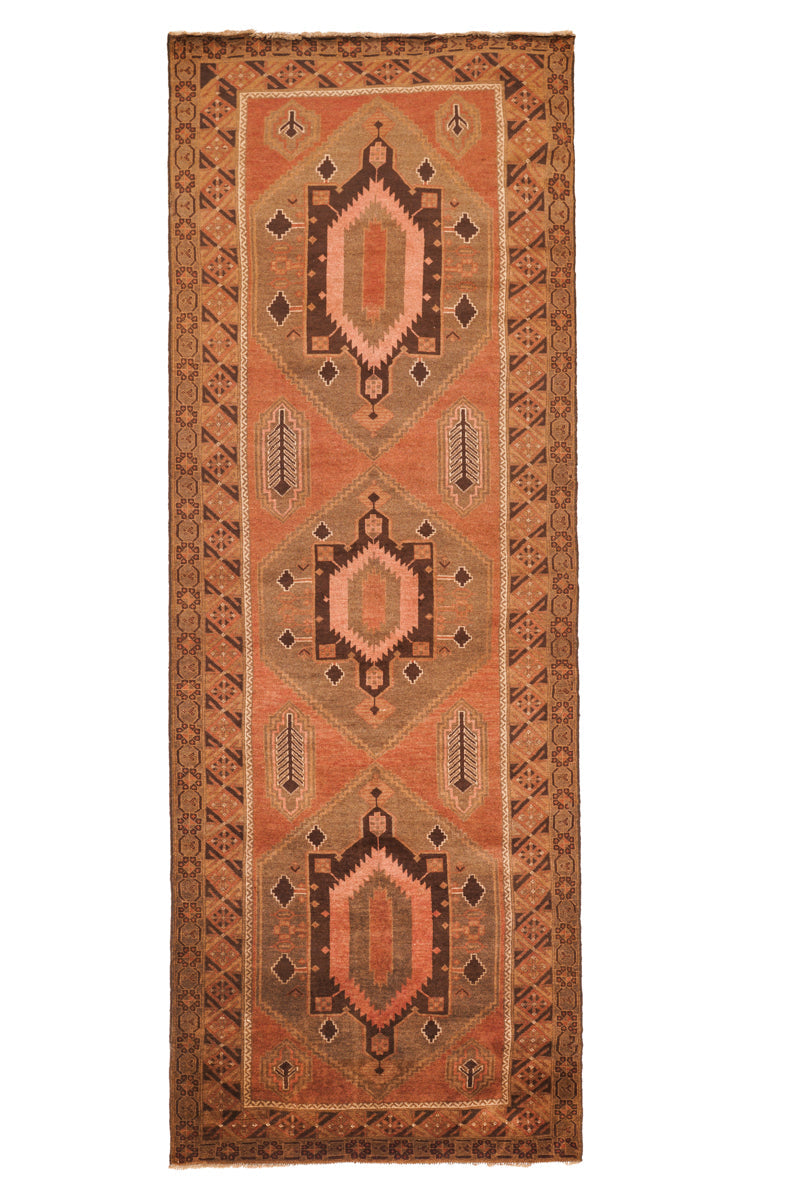 Vintage Turkestan Hallway Runner Rug 11'8" x 4'2"
